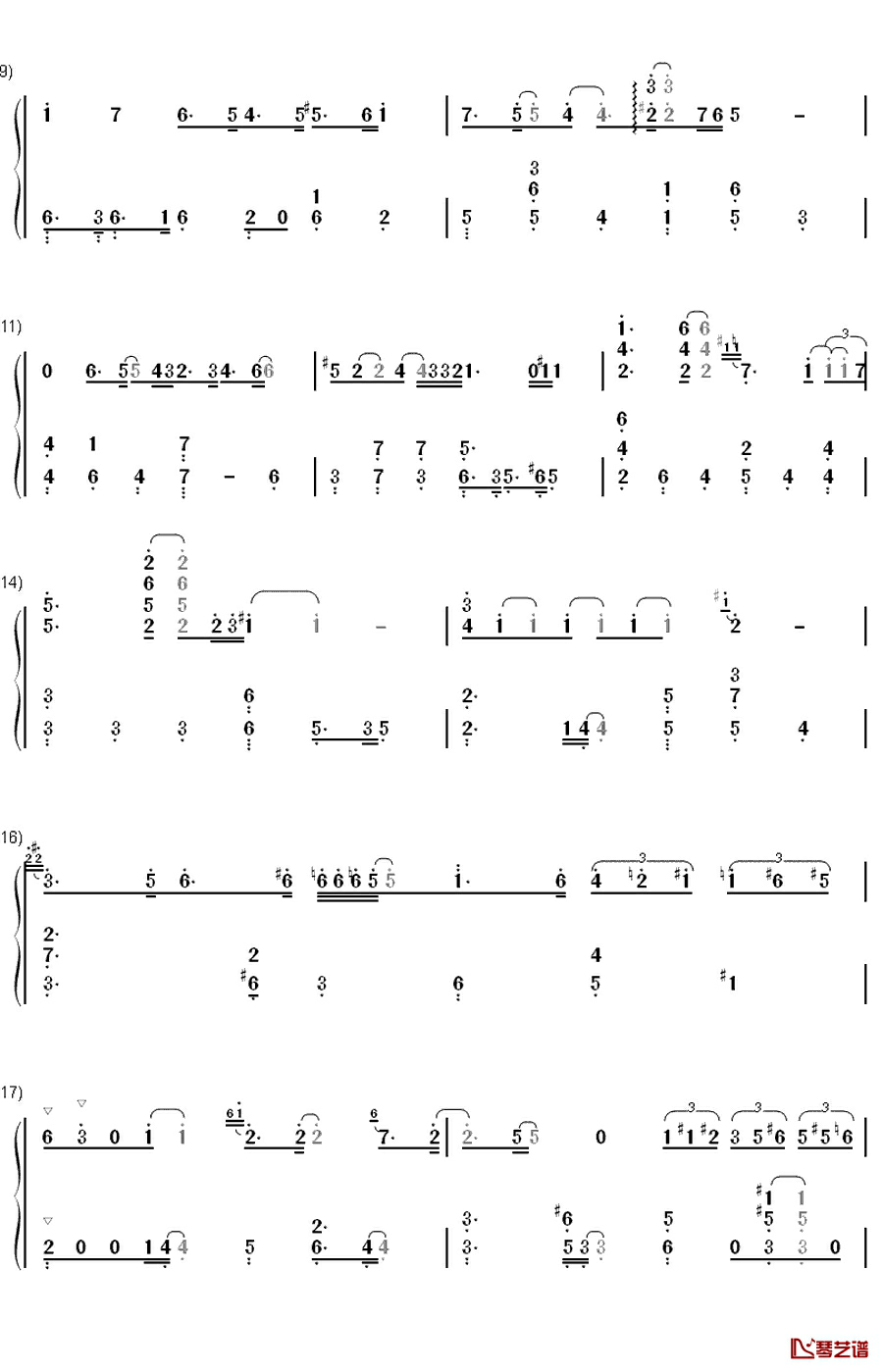 Fly Me to the Moon钢琴简谱-数字双手-Bart Howard2