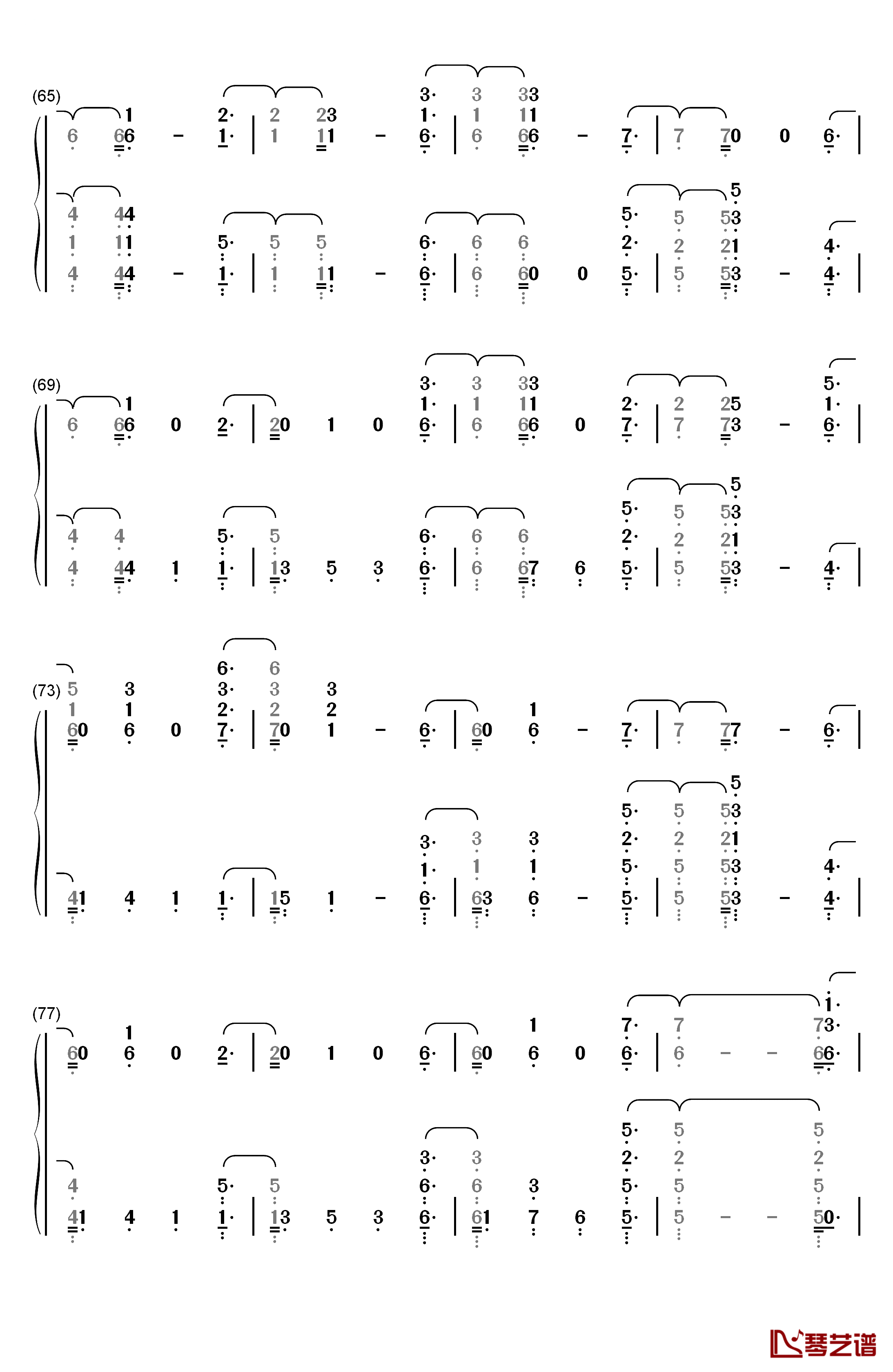 Ashes钢琴简谱-数字双手-Céline Dion5