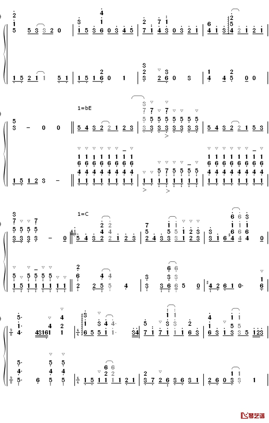 ソルフェージュ钢琴简谱-数字双手-your diary2