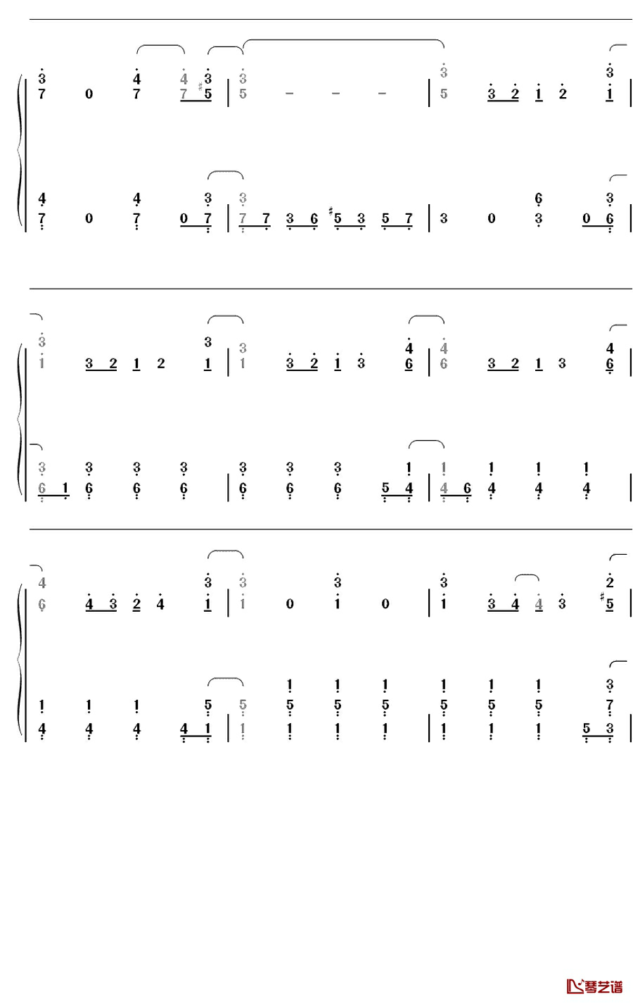 ハート・エレキ钢琴简谱-数字双手-AKB488