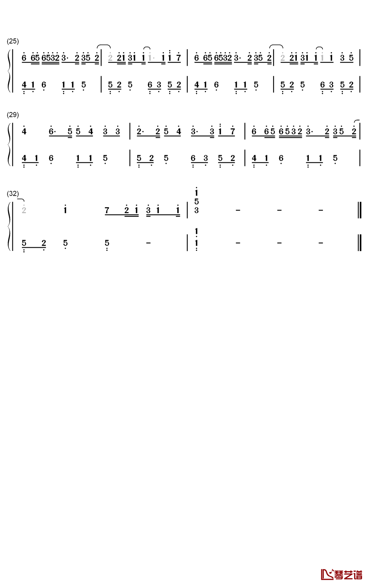 一百万个可能钢琴简谱 数字双手 Christine Welch2