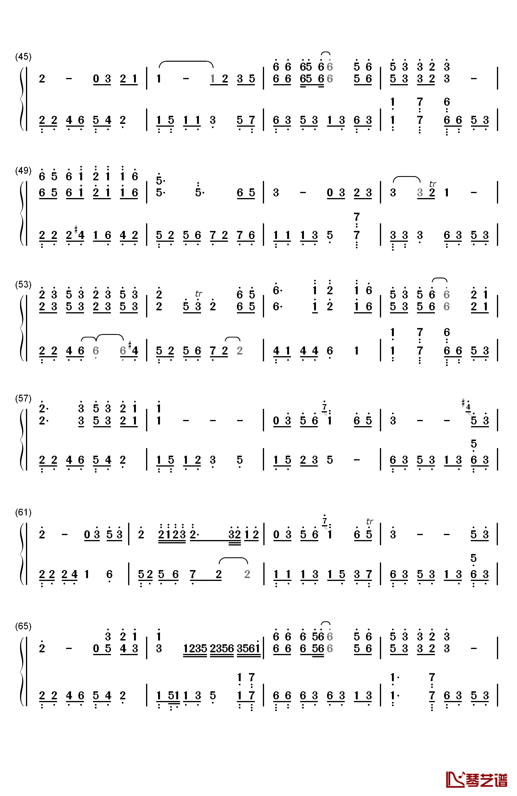 有谁共鸣钢琴简谱-数字双手-张国荣3