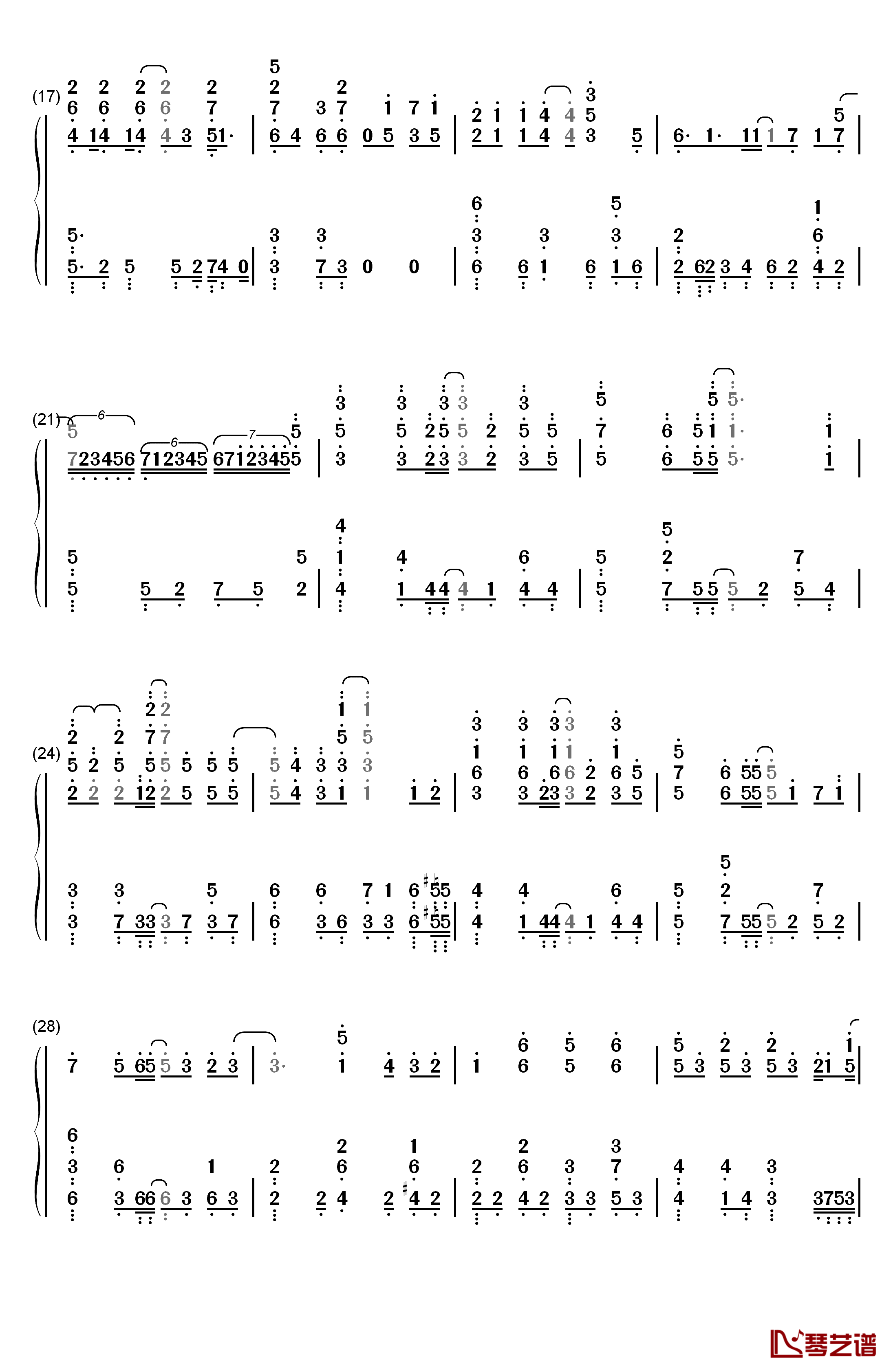 グレイ钢琴简谱-数字双手-sajou no hana2