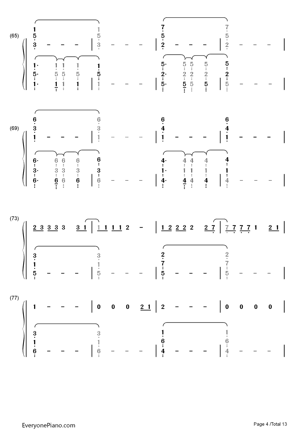 Up and Up钢琴简谱-数字双手-Coldplay4