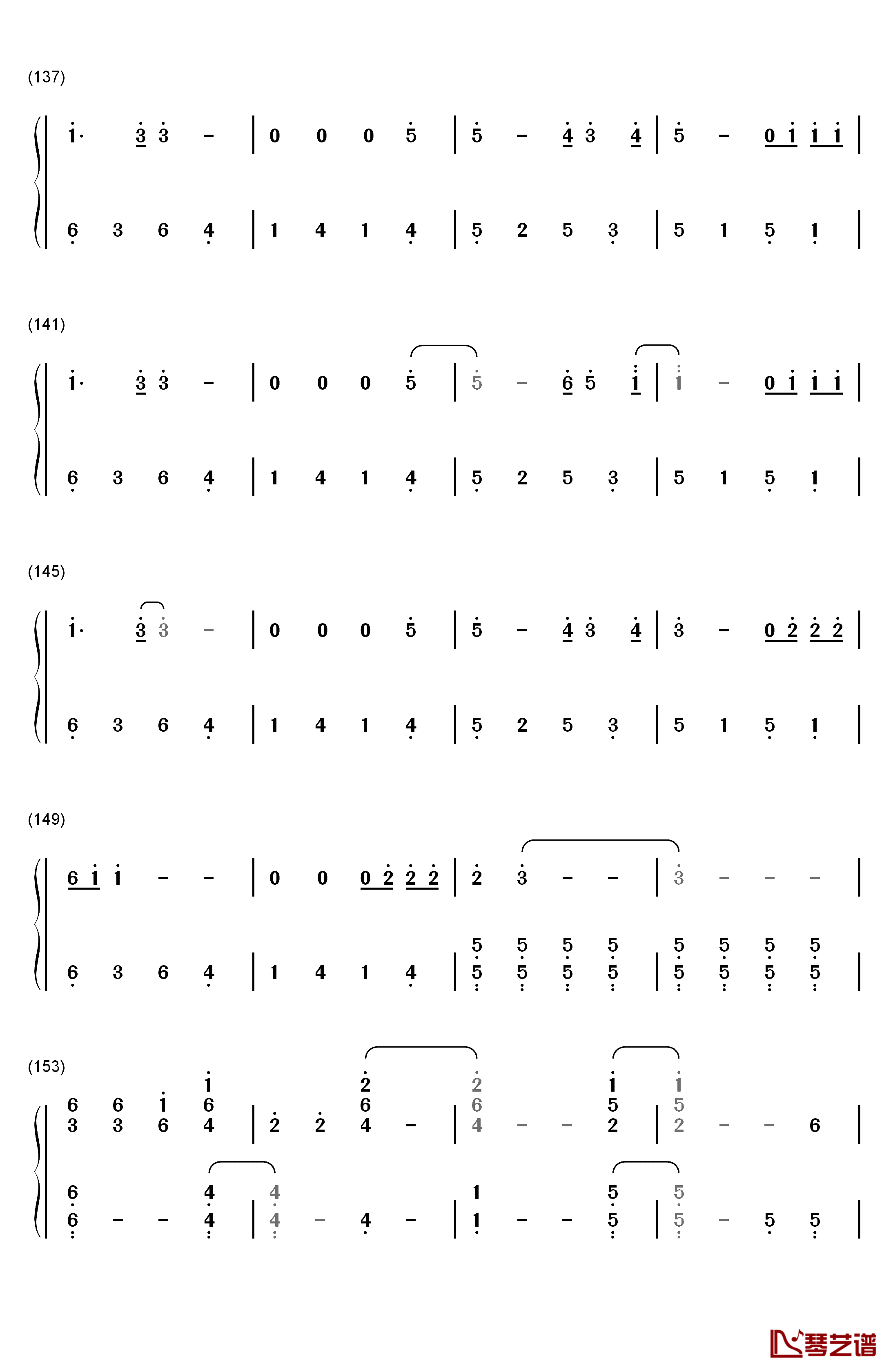 Hello钢琴简谱-数字双手-Adele8