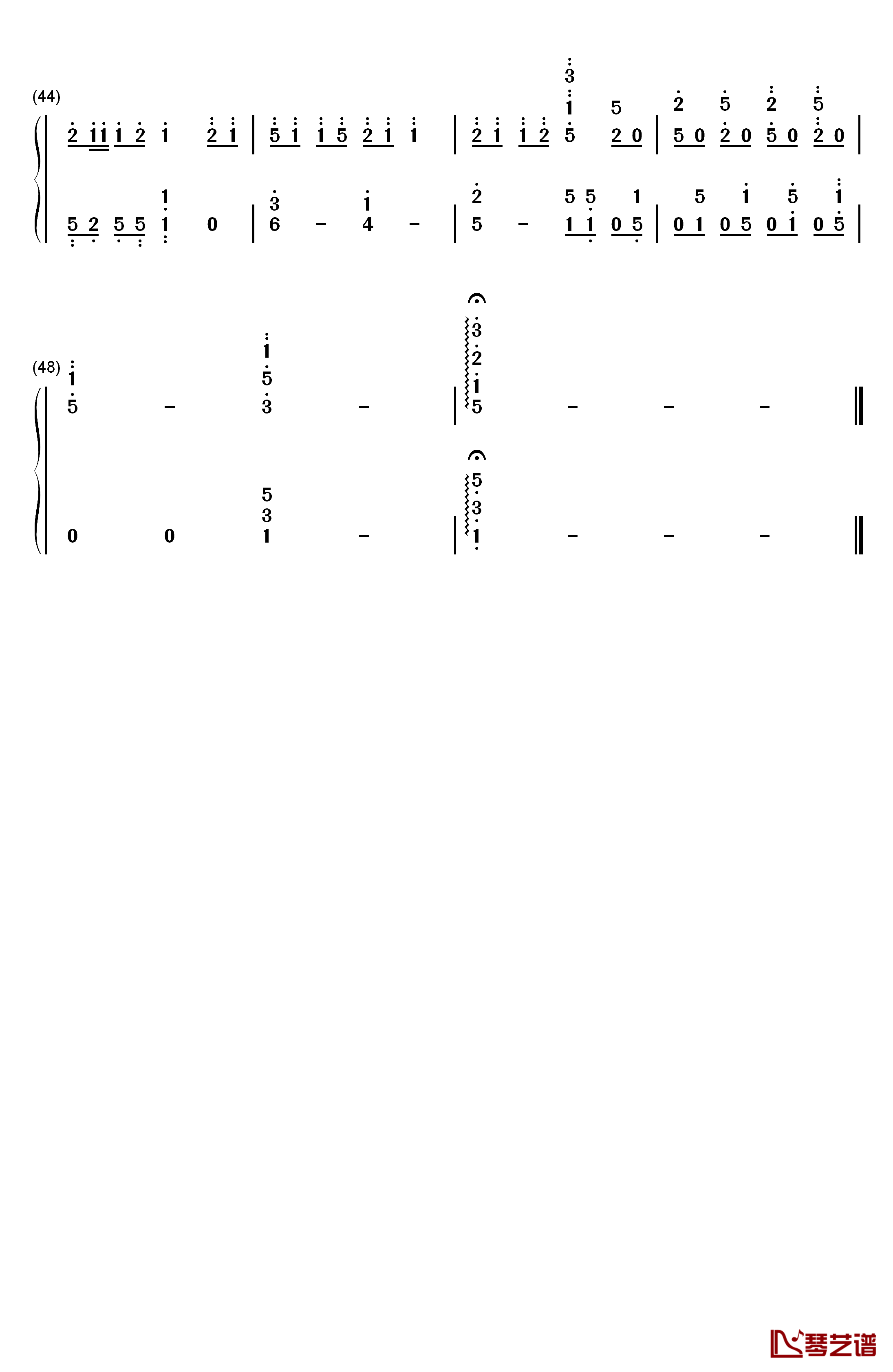 勾指起誓钢琴简谱-数字双手-洛天依3