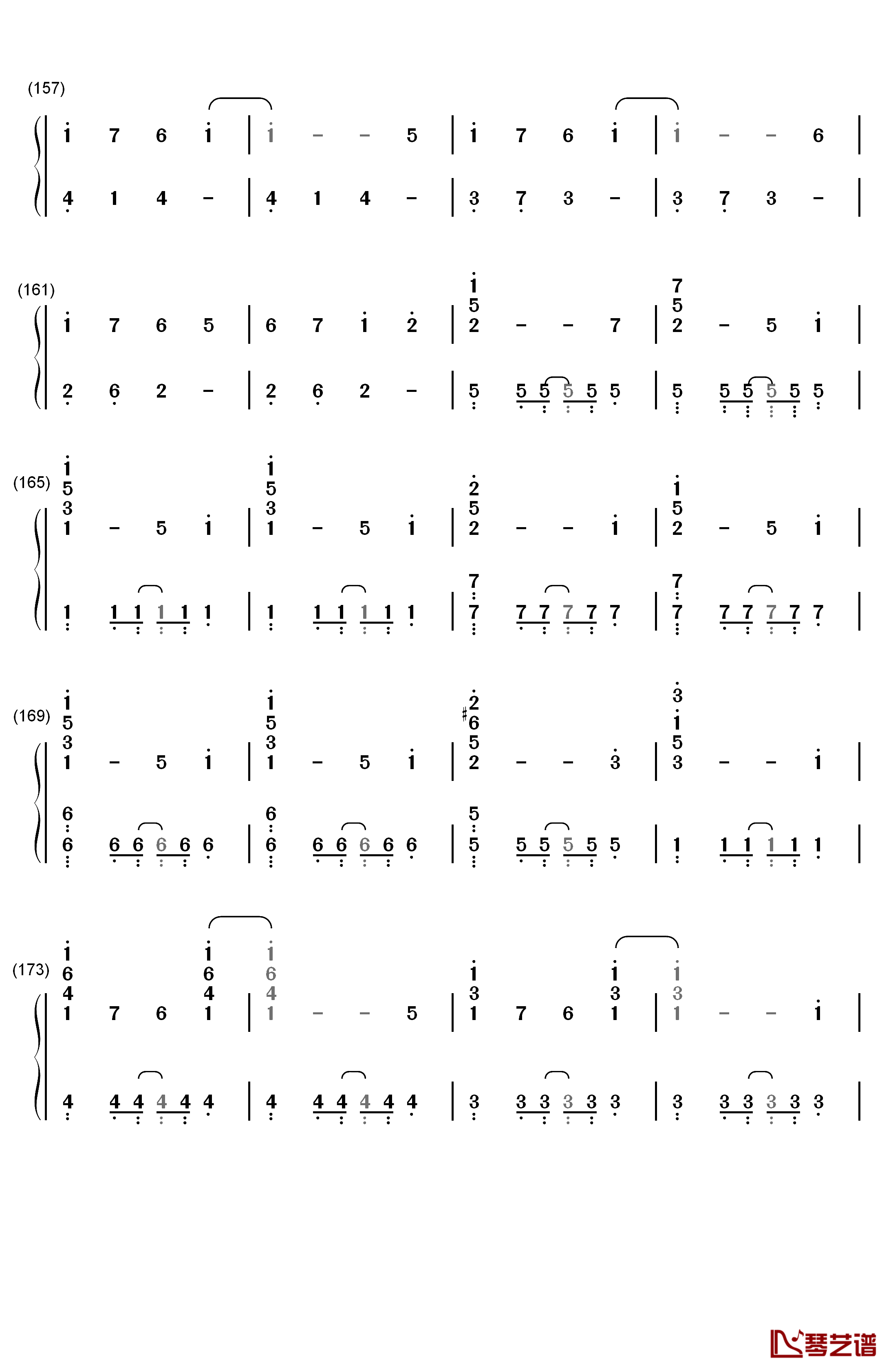 U&I钢琴简谱-数字双手-平泽唯8