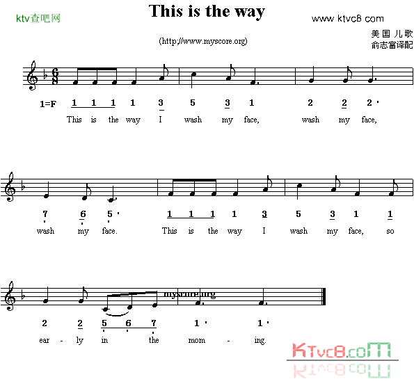 Thisistheway线简谱混排版、英文儿歌简谱1