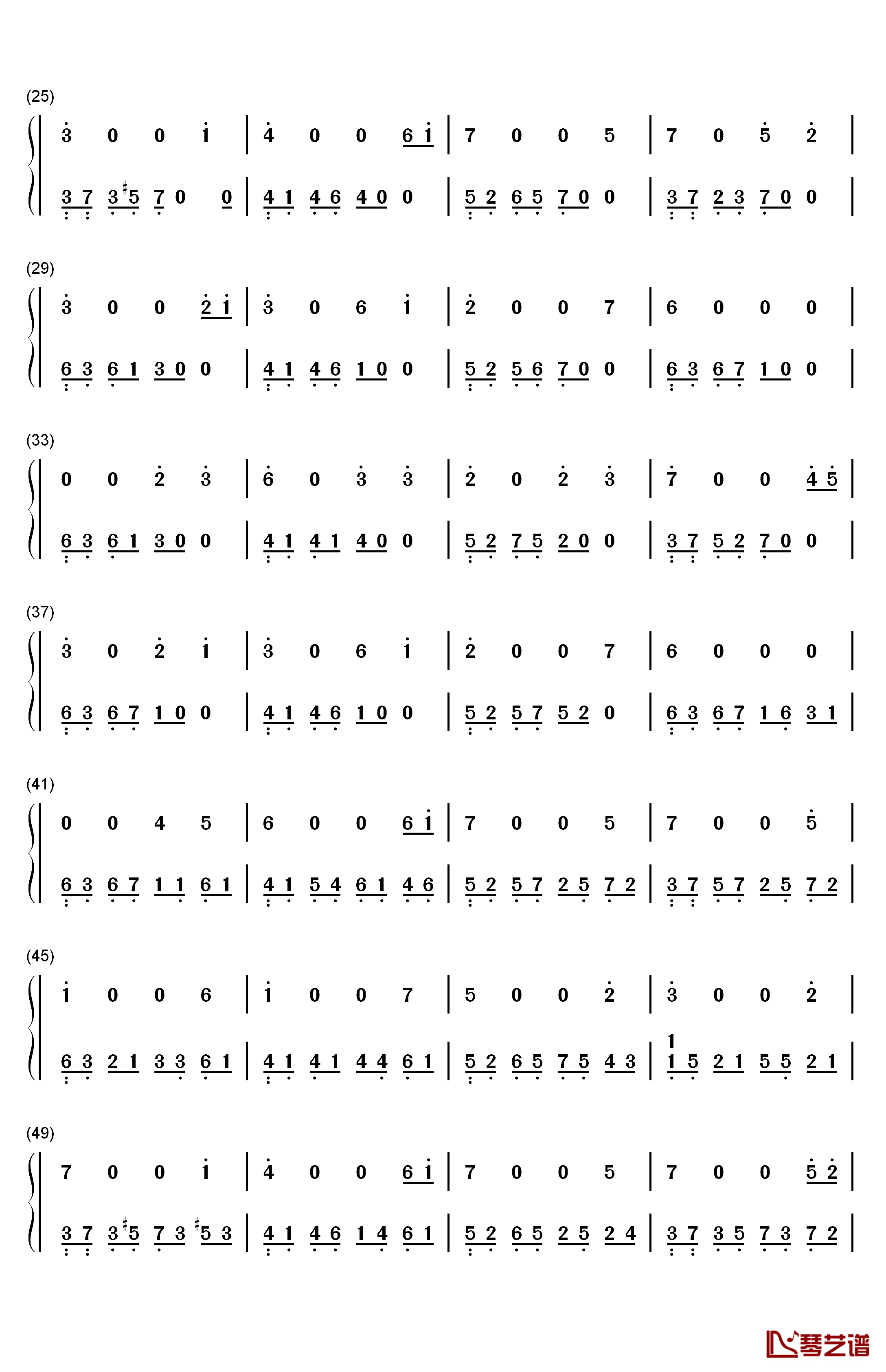 黑白的格调（1）川止于海钢琴简谱-数字双手-桃子2