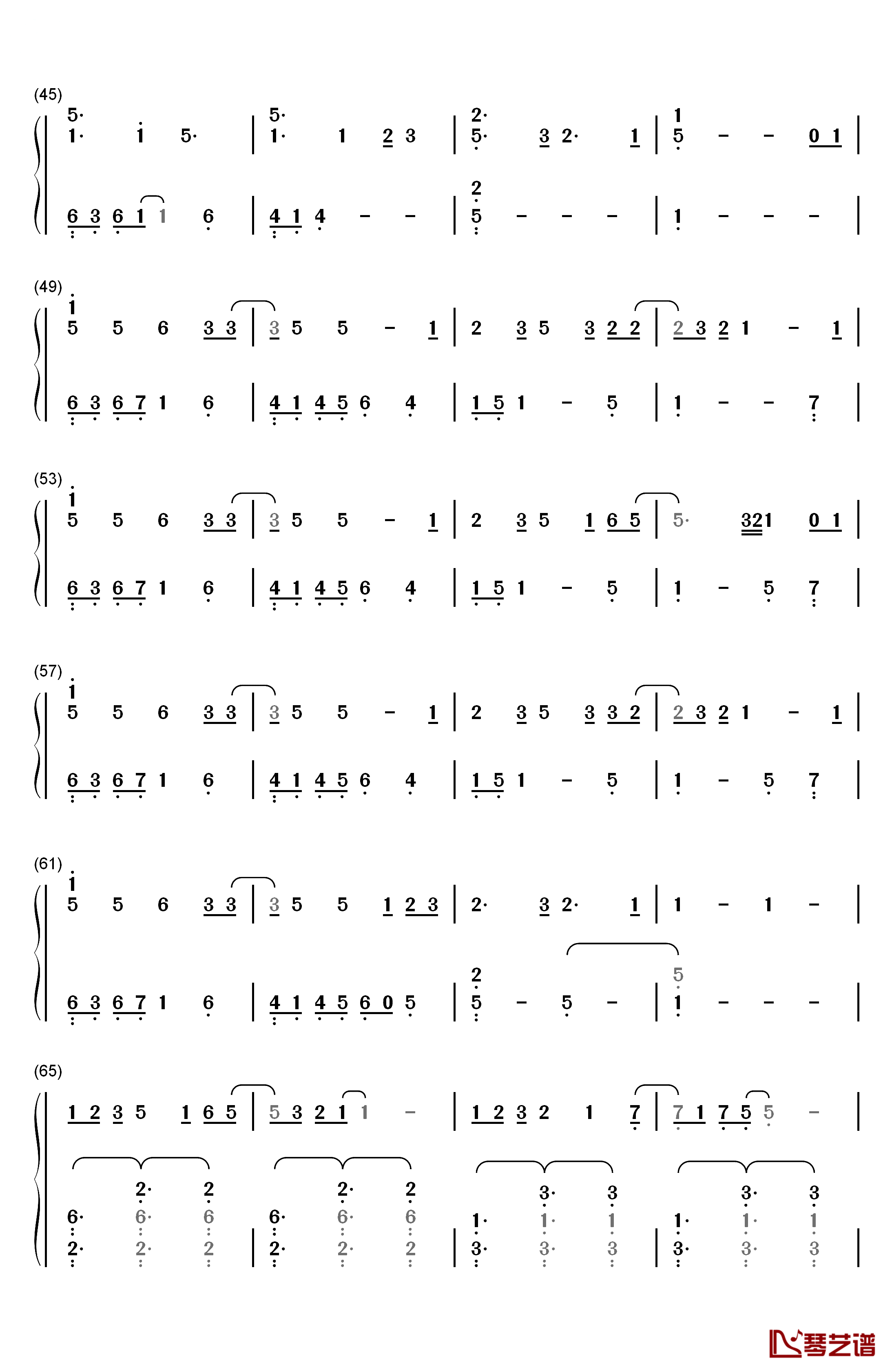 サマータイムレコード钢琴简谱-数字双手-IA3