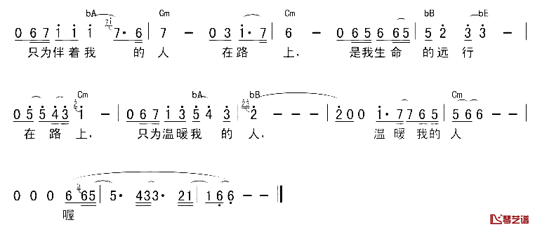 在路上简谱 刘欢演唱2