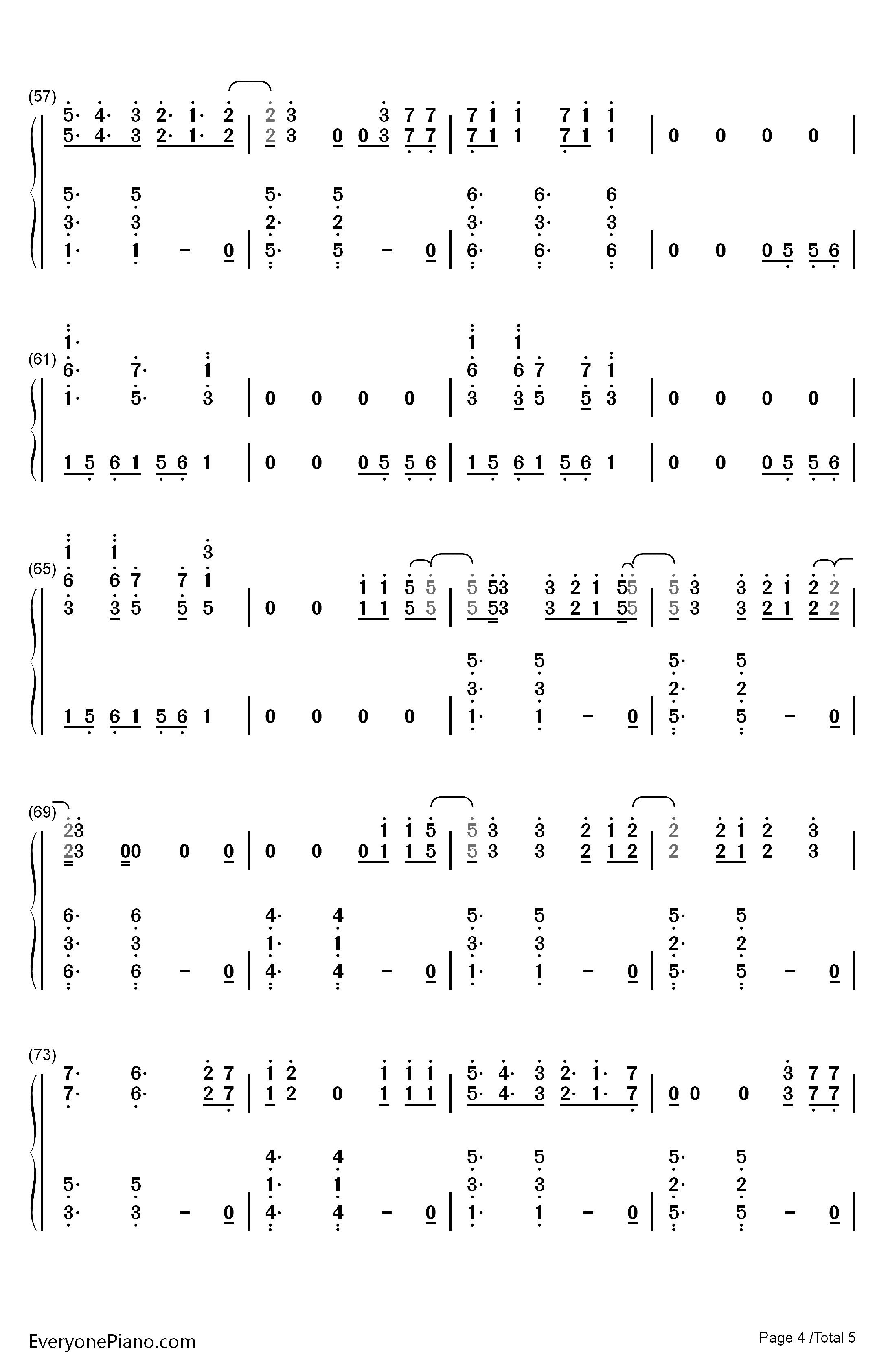 Bulletproof钢琴简谱-数字双手-Griffin Oskar4