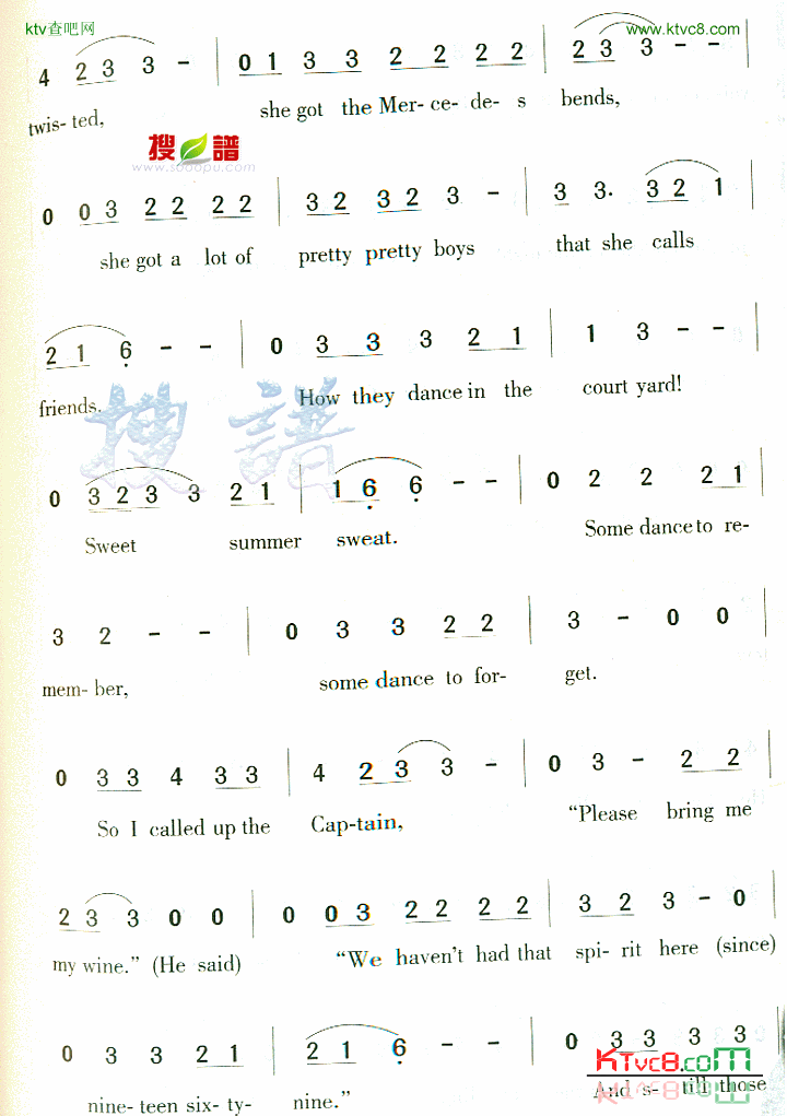 HotelCalifornia简谱1