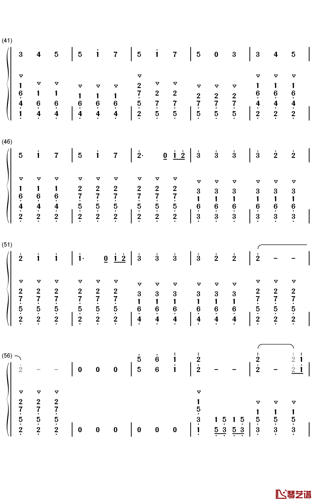 粉色闪电钢琴简谱-数字双手-R1SE3