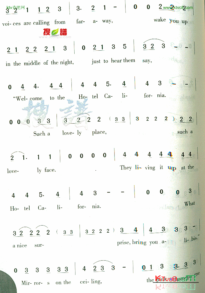 HotelCalifornia简谱1