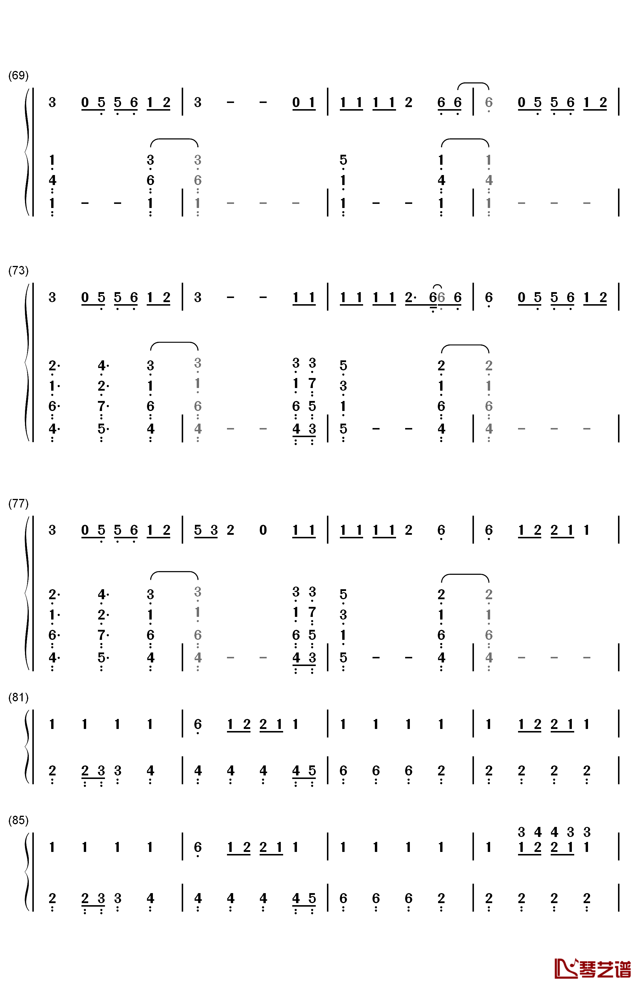 Thinking About You钢琴简谱-数字双手-Calvin Harris4