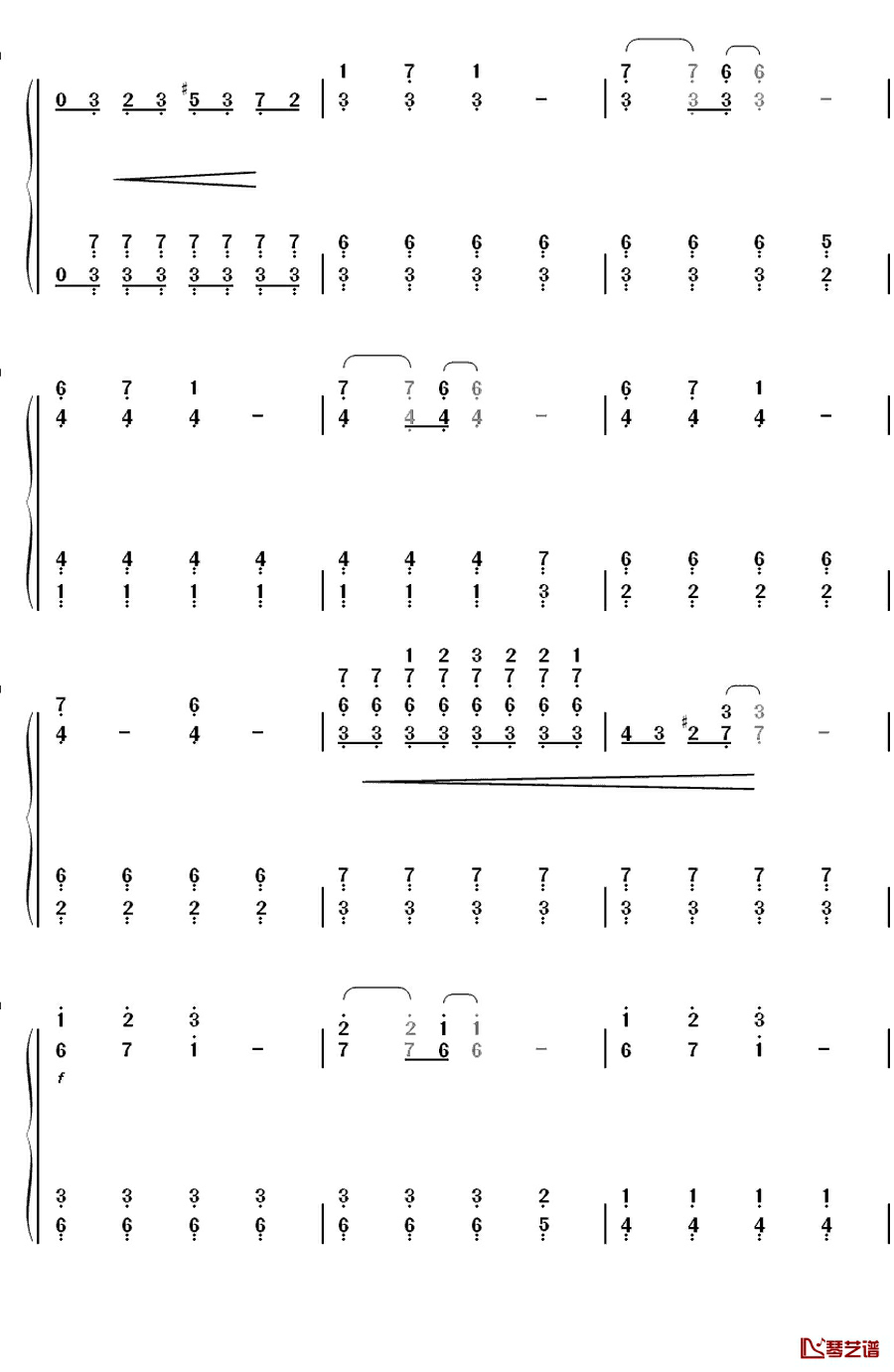 ハート・エレキ钢琴简谱-数字双手-AKB482