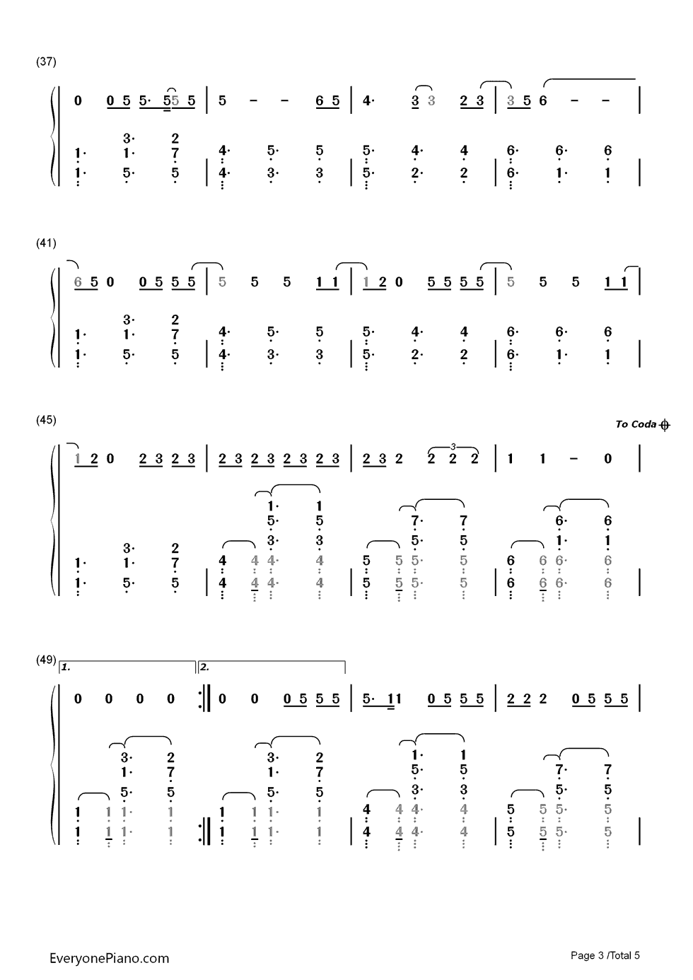 Love in the Dark钢琴简谱-数字双手-Adele3