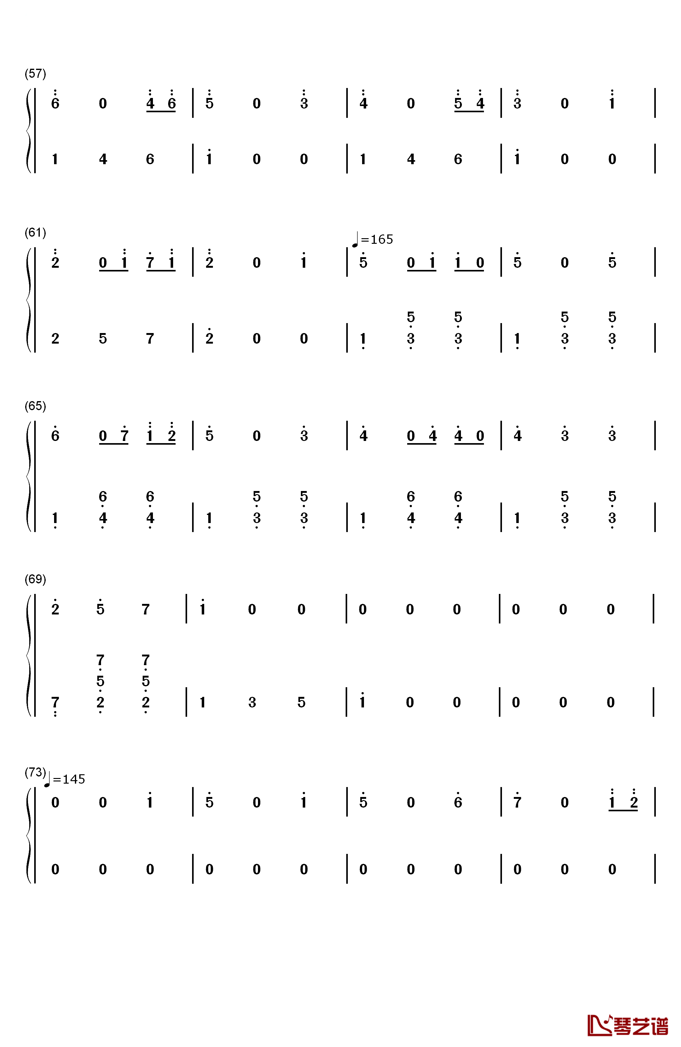 当琪琪笑起来的时候钢琴简谱-数字双手-Piano-光4