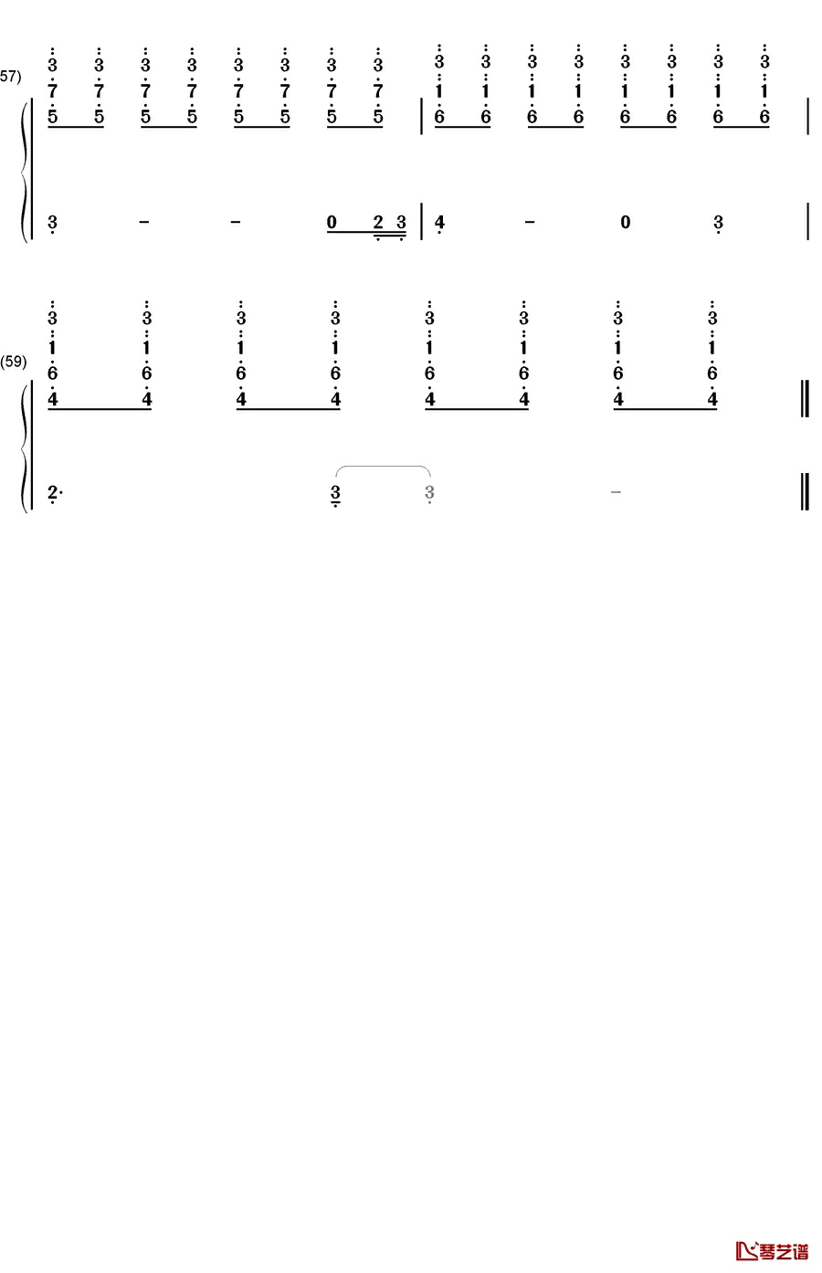 Trap钢琴简谱-数字双手-刘宪华8