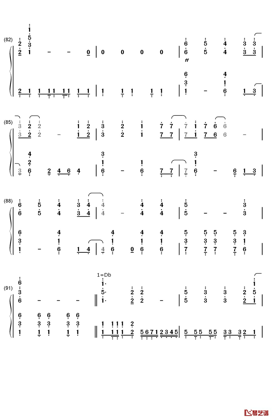 相亲相爱钢琴简谱-数字双手-容祖儿 王力宏 余翠芝 孙楠6