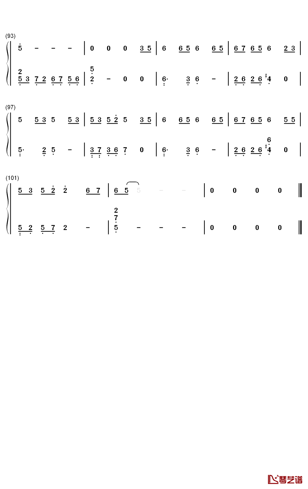 时光话钢琴简谱-数字双手-赵露思5