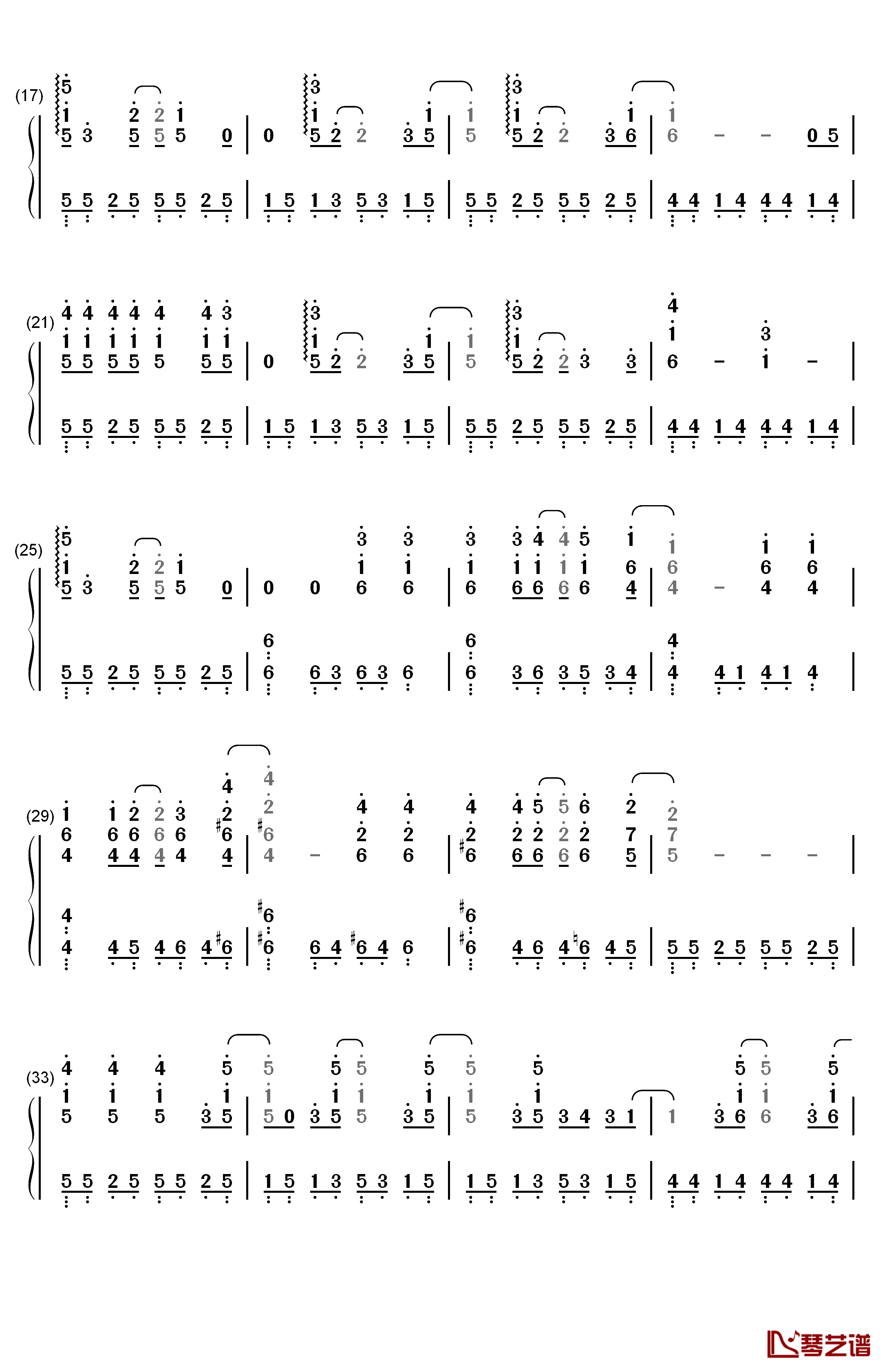 樱钢琴简谱-数字双手-河辺千恵子2