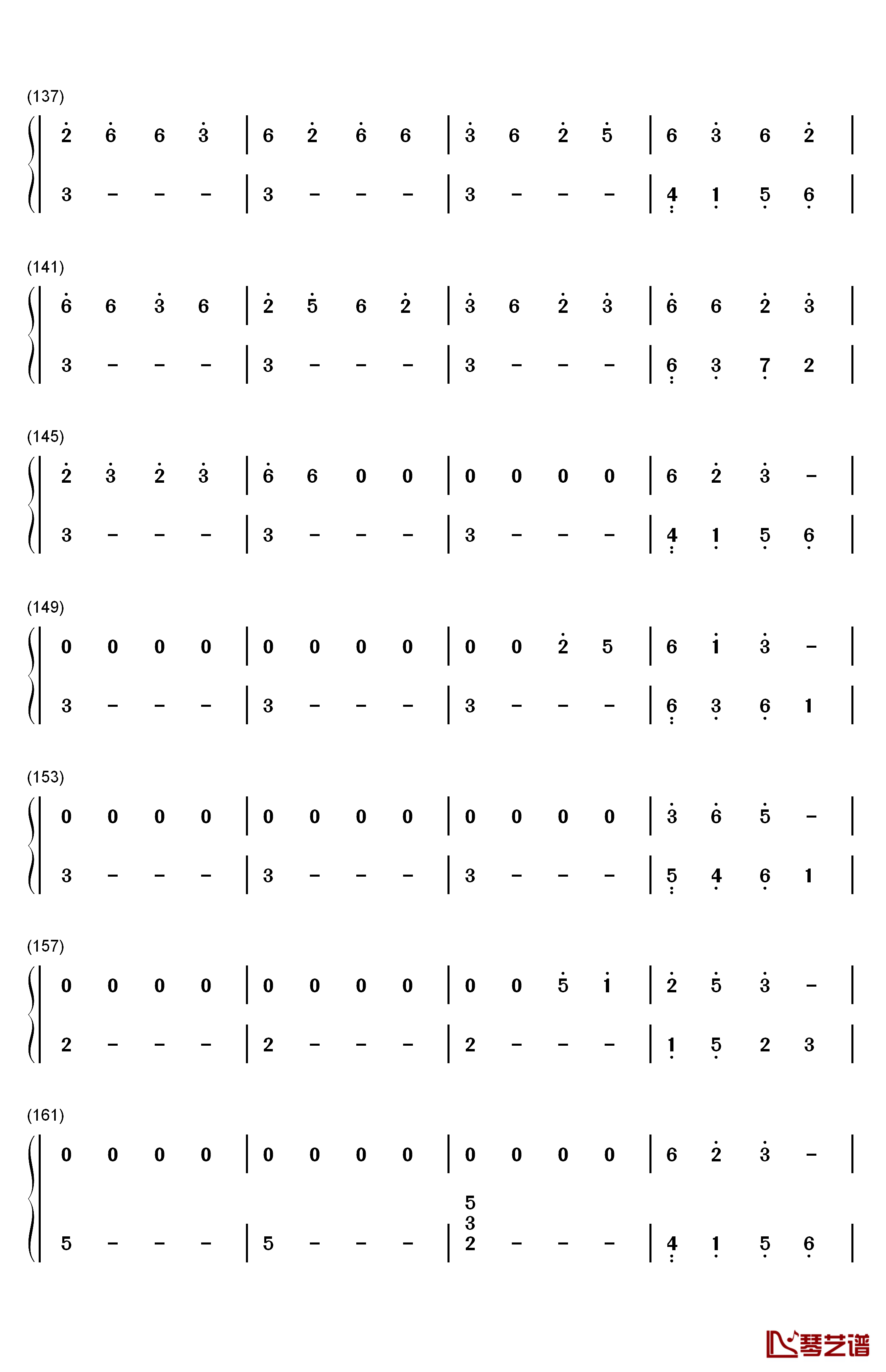 如诗般 宁静钢琴简谱-数字双手-黄永灿6