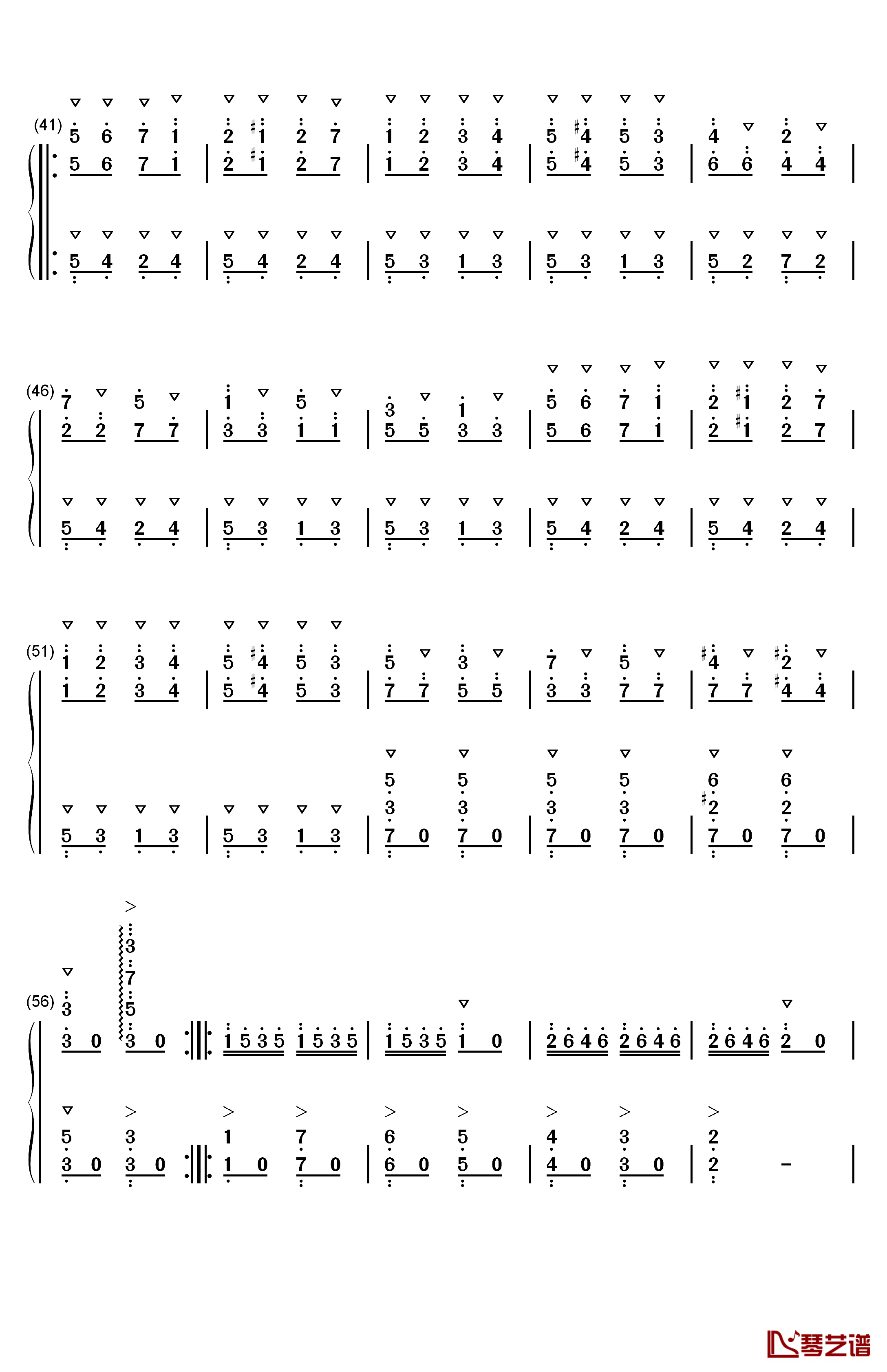 邮递马车钢琴简谱-数字双手-冈本敦郎3