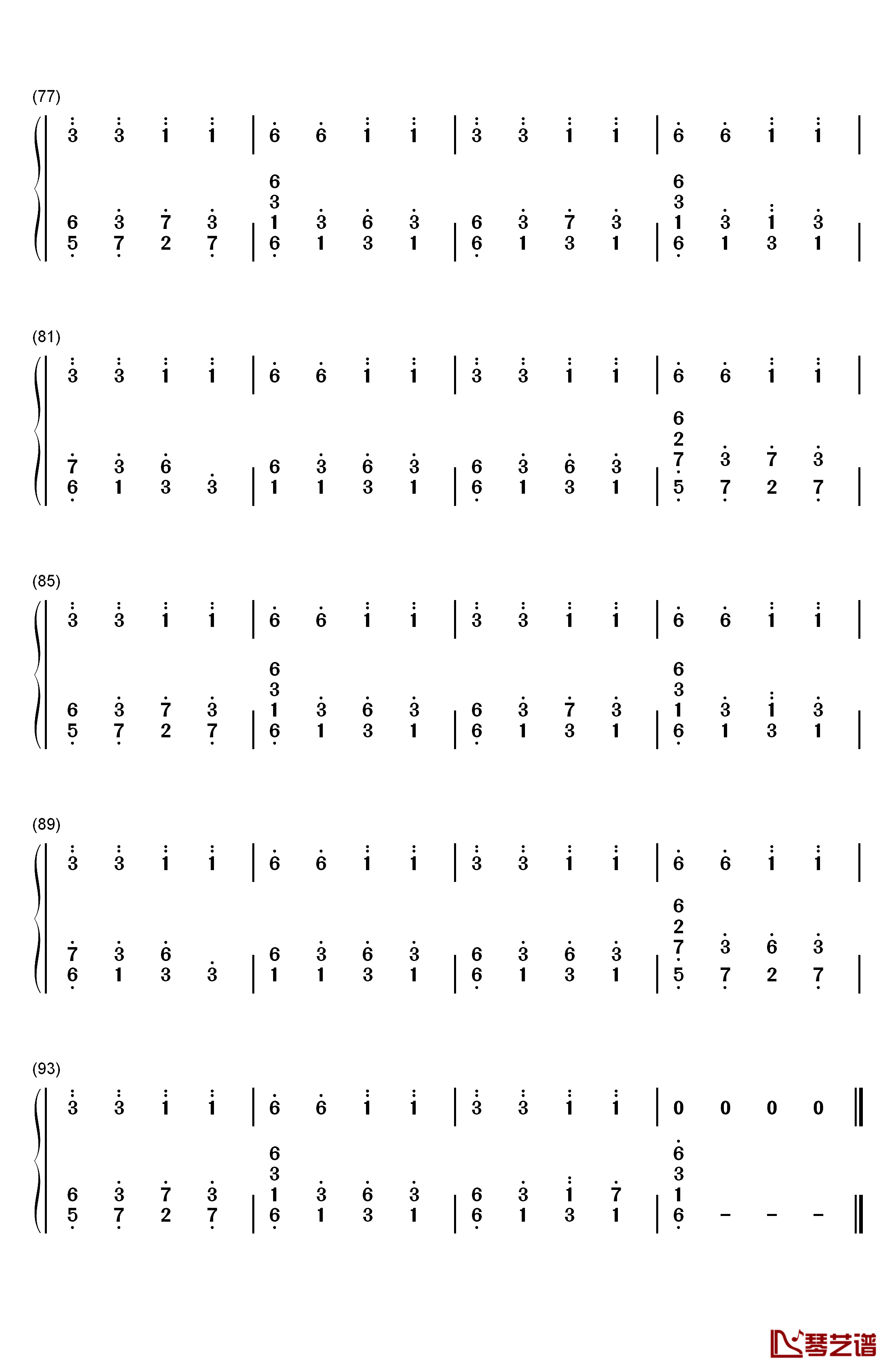 潮鸣り钢琴简谱-数字双手-折户伸治5