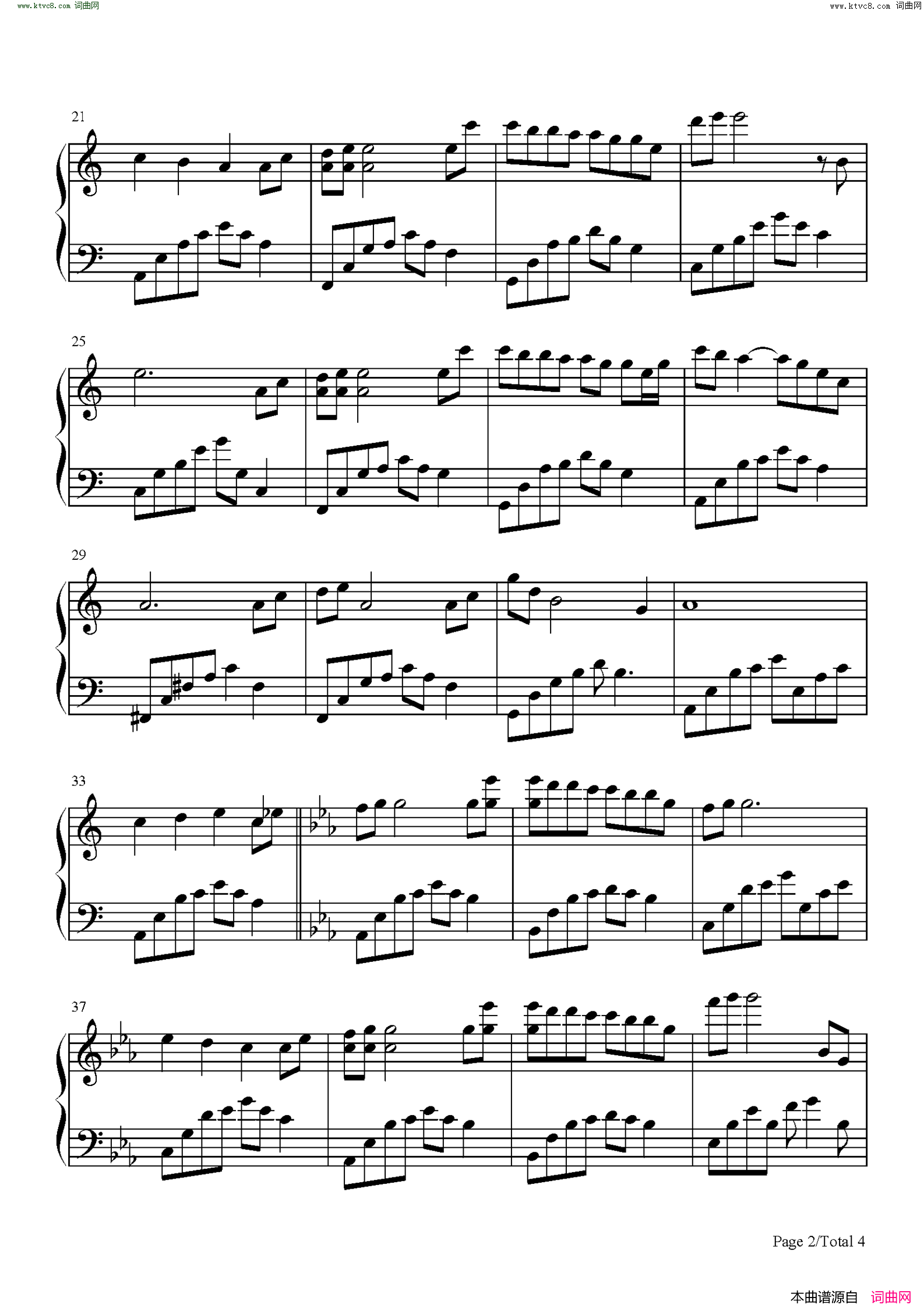 无言的告别夜的钢琴曲Ⅳ简谱1