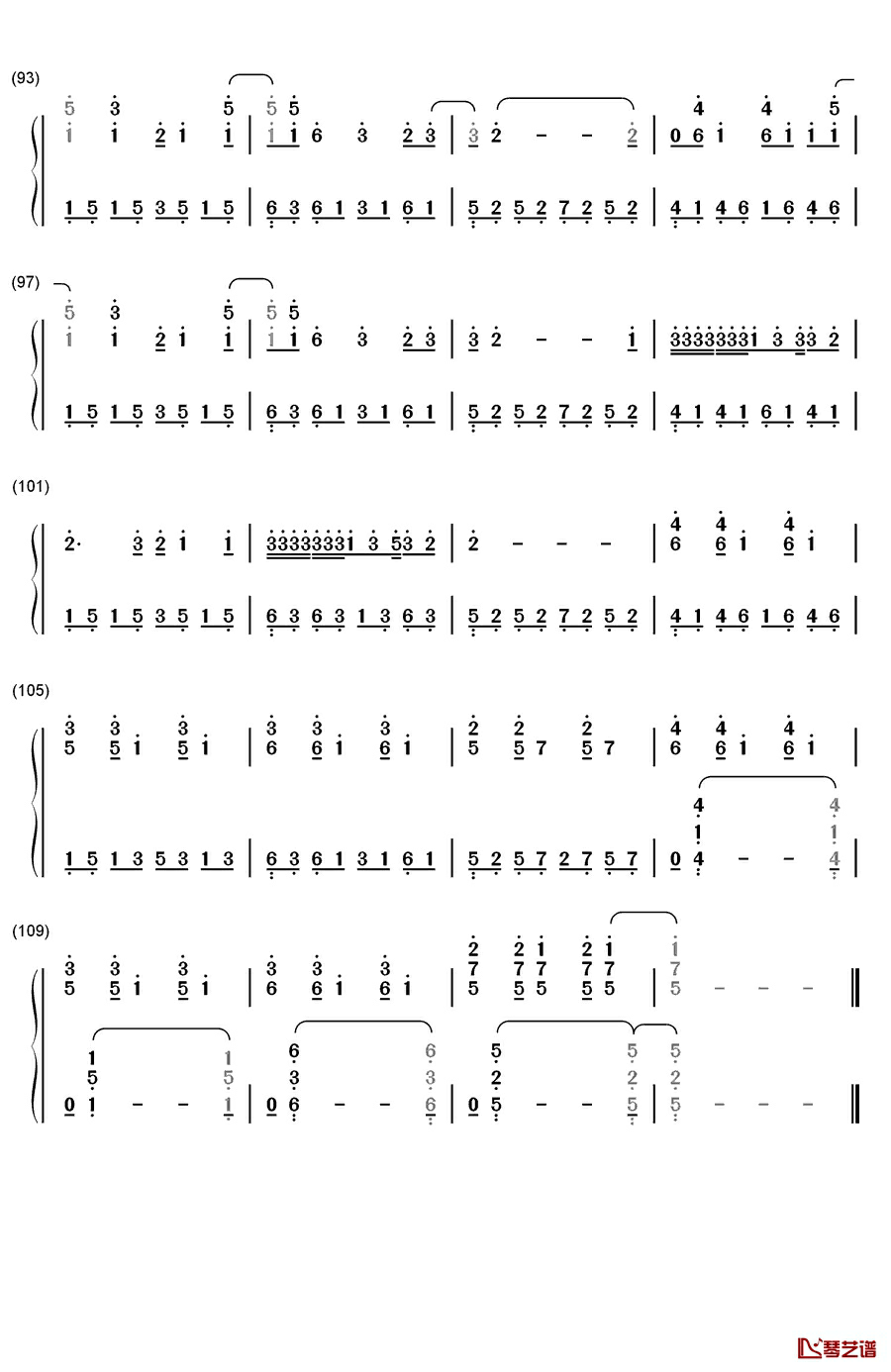 Pompeii完整版钢琴简谱-数字双手-Bastille5