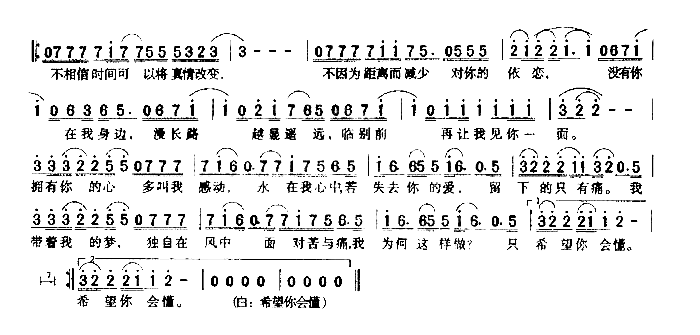 希望你会懂简谱-成龙演唱1