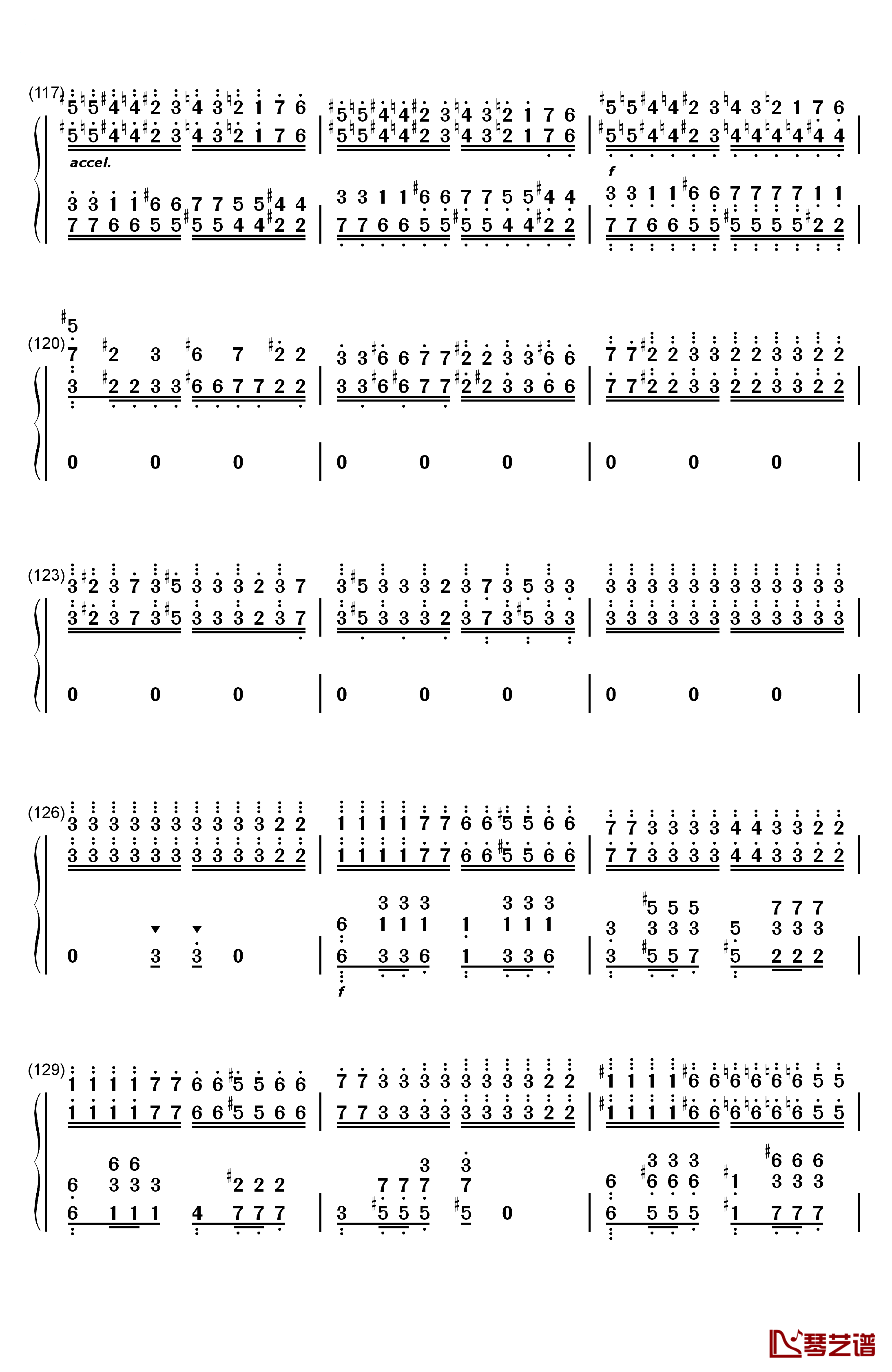 钟钢琴简谱-数字双手-李斯特10