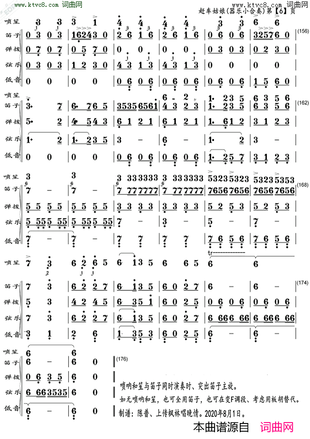 赶车姑娘 器乐小合奏简谱1