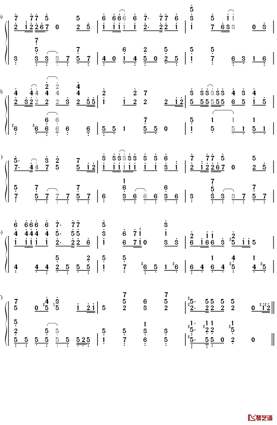 樱花花瓣（桜の花びらたち）钢琴简谱-数字双手-AKB486