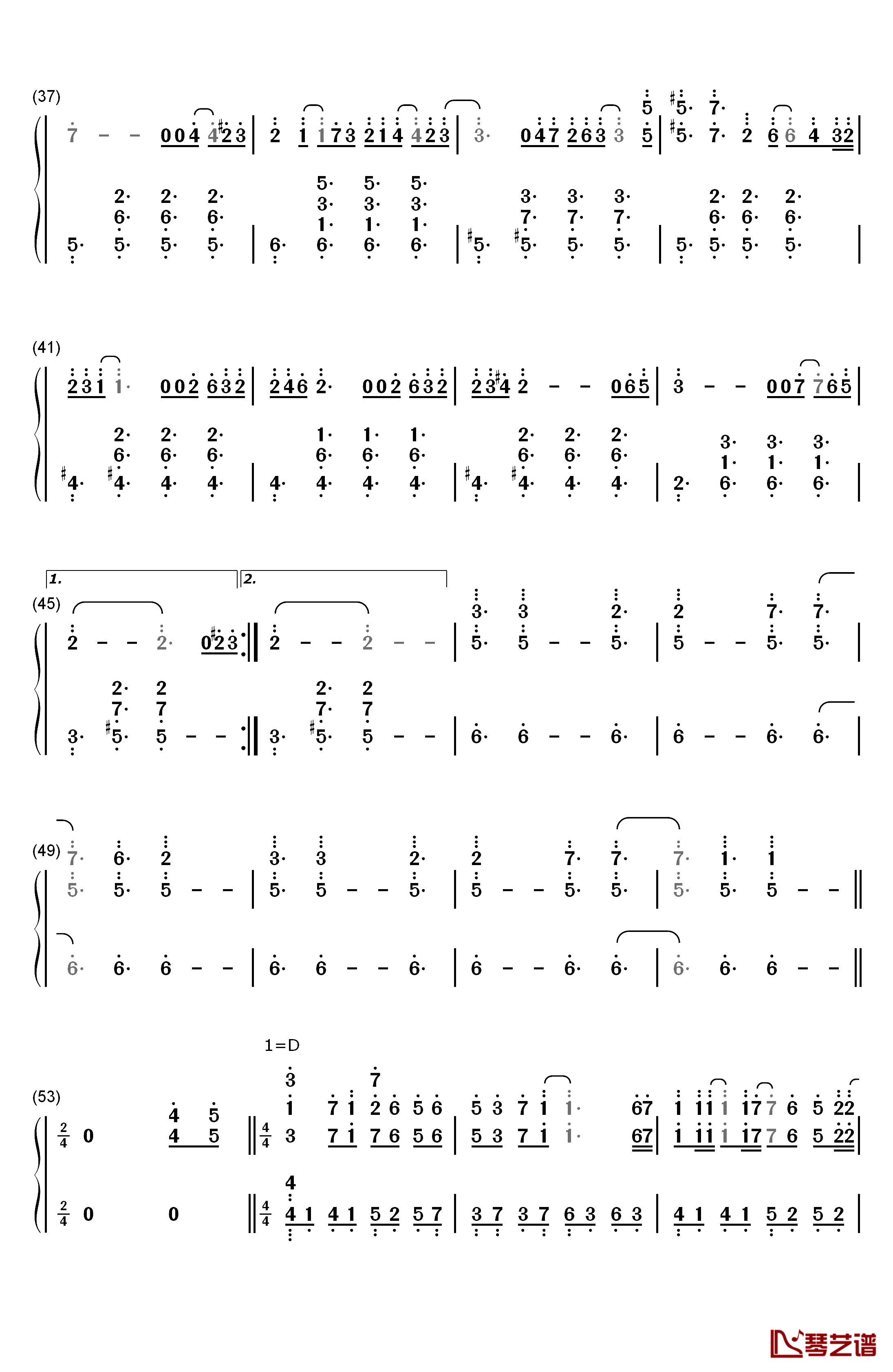 Itsuka钢琴简谱-数字双手-泽野弘之3