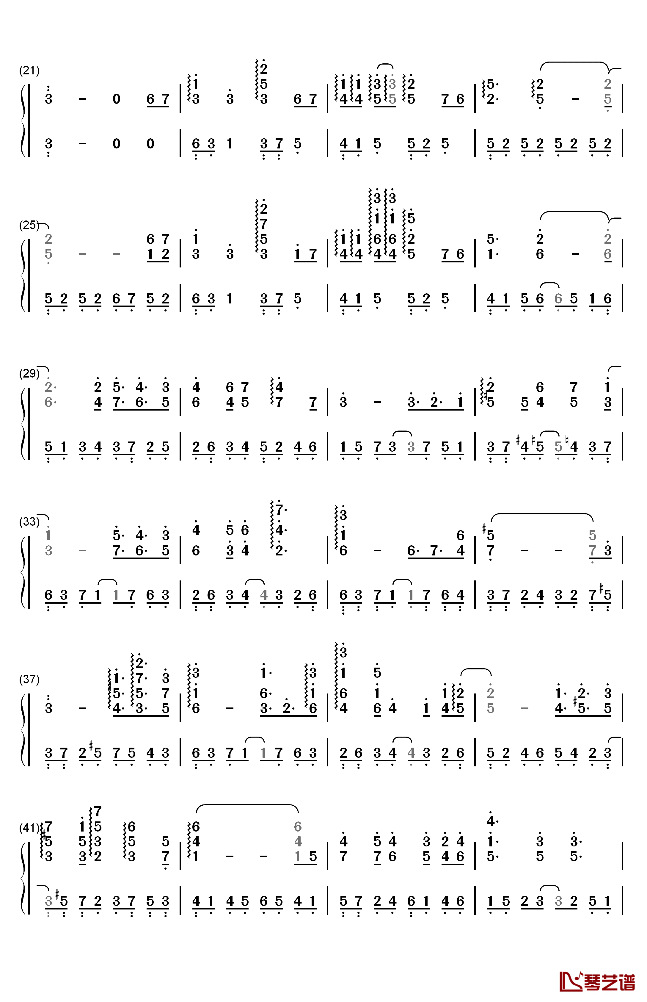 守候钢琴简谱-数字双手-徐冥蕾  心然2