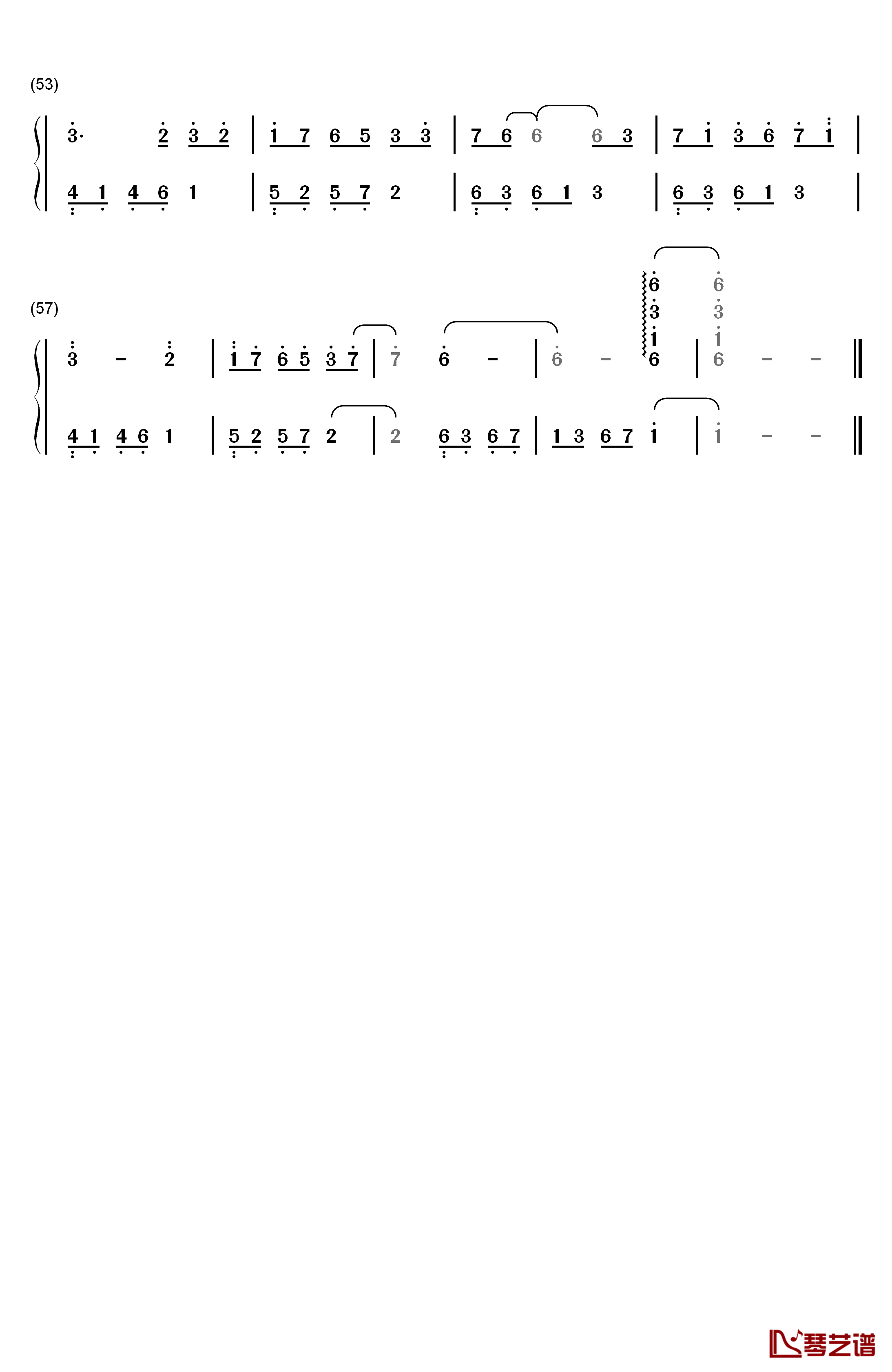 夜的钢琴曲 19钢琴简谱-数字双手-石进3