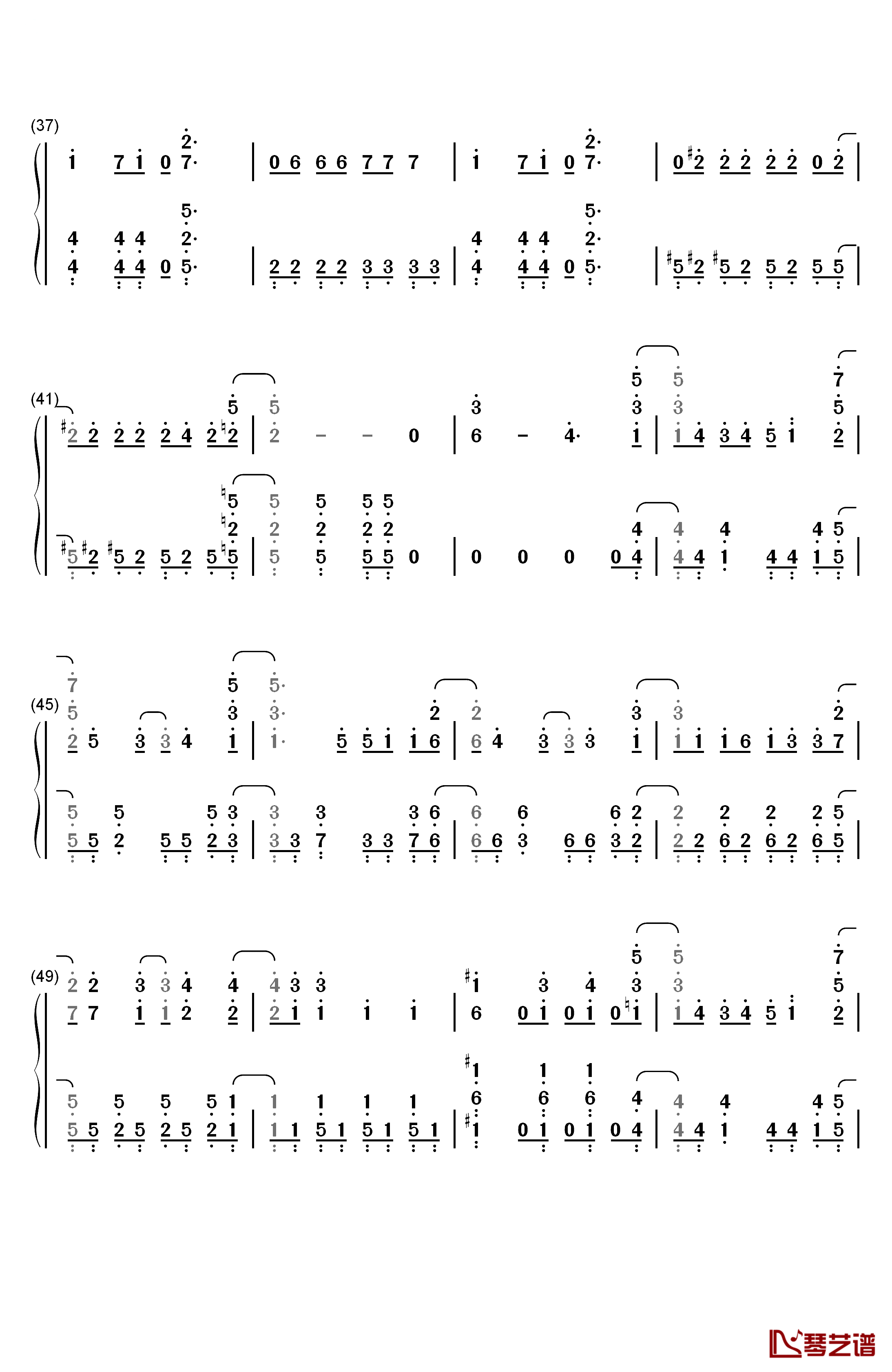 NEWLOOK钢琴简谱-数字双手-绫野真白3