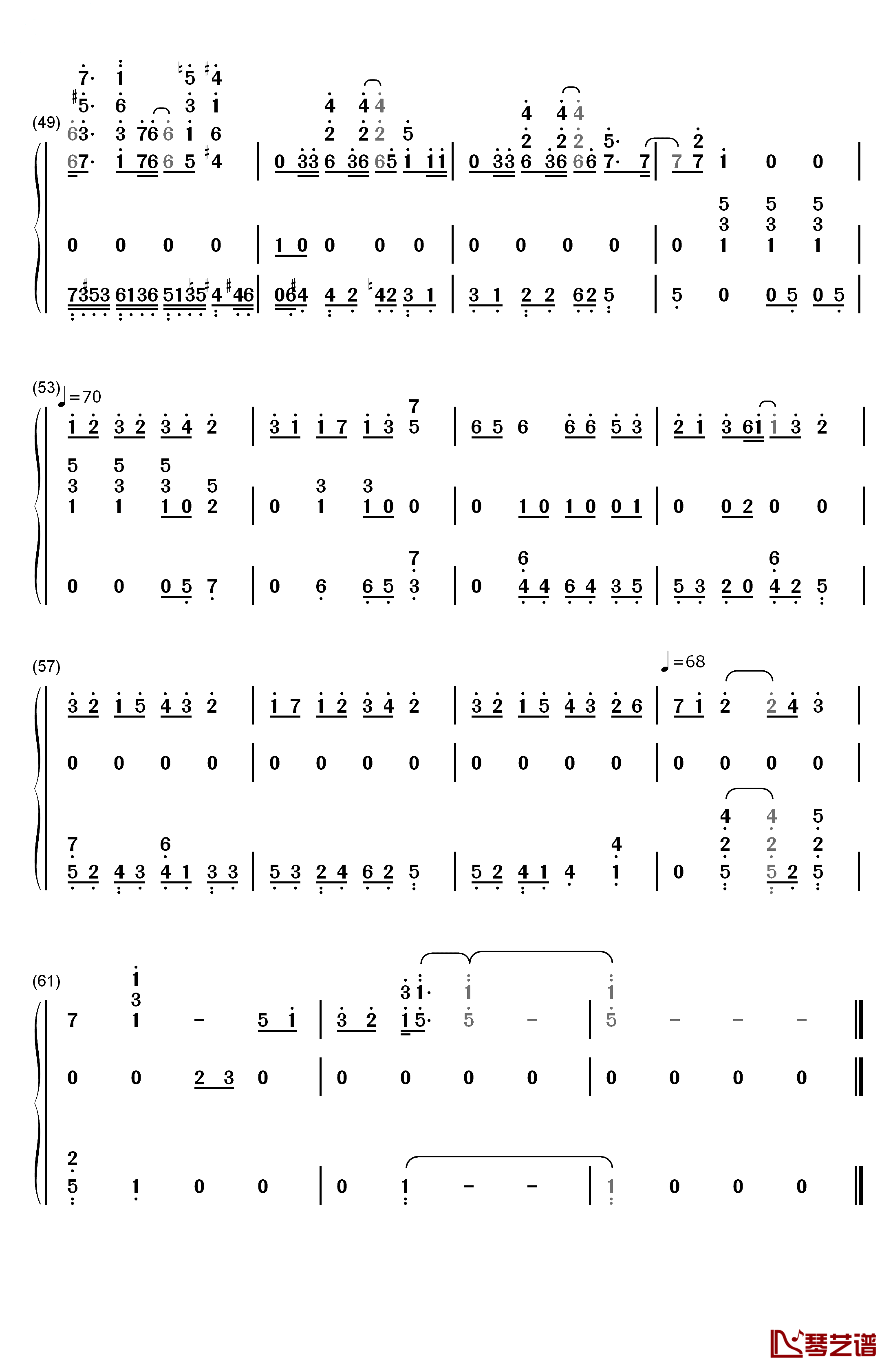 亲朋勿友钢琴简谱-数字双手-邓丽欣4