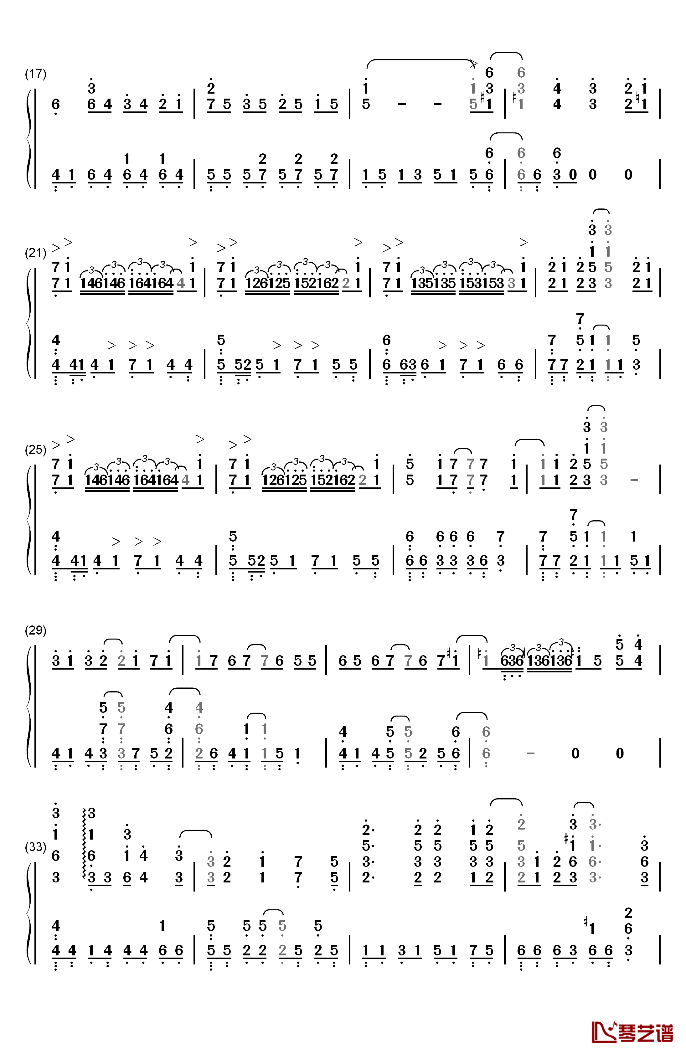 COLORS钢琴简谱-数字双手-FLOW2