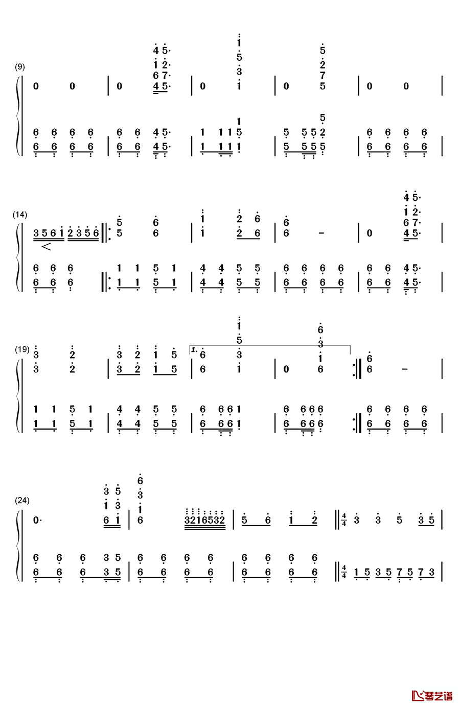 千年等一回钢琴简谱-数字双手-高胜美2