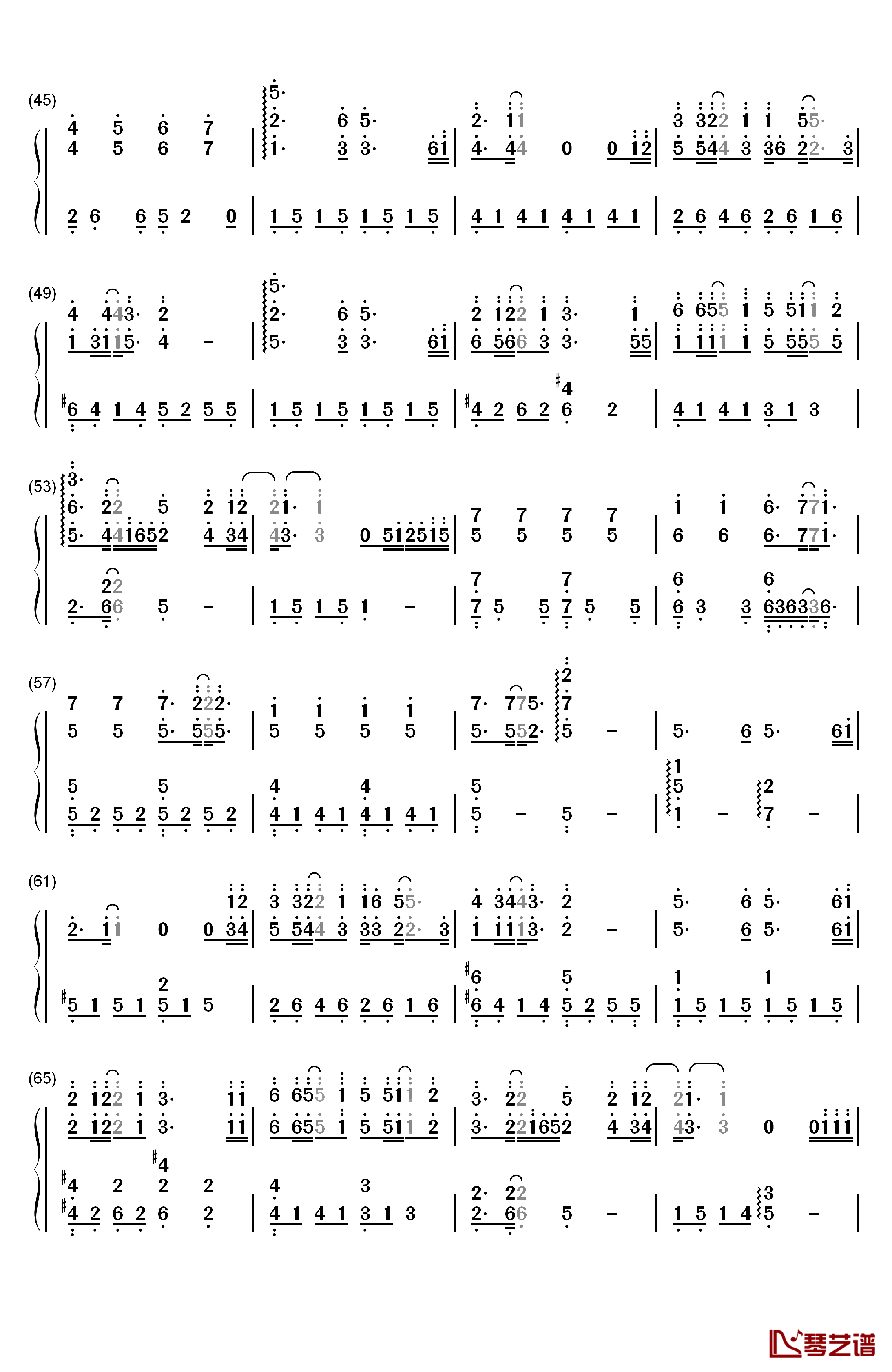 My Sunshine钢琴简谱-数字双手-张杰3