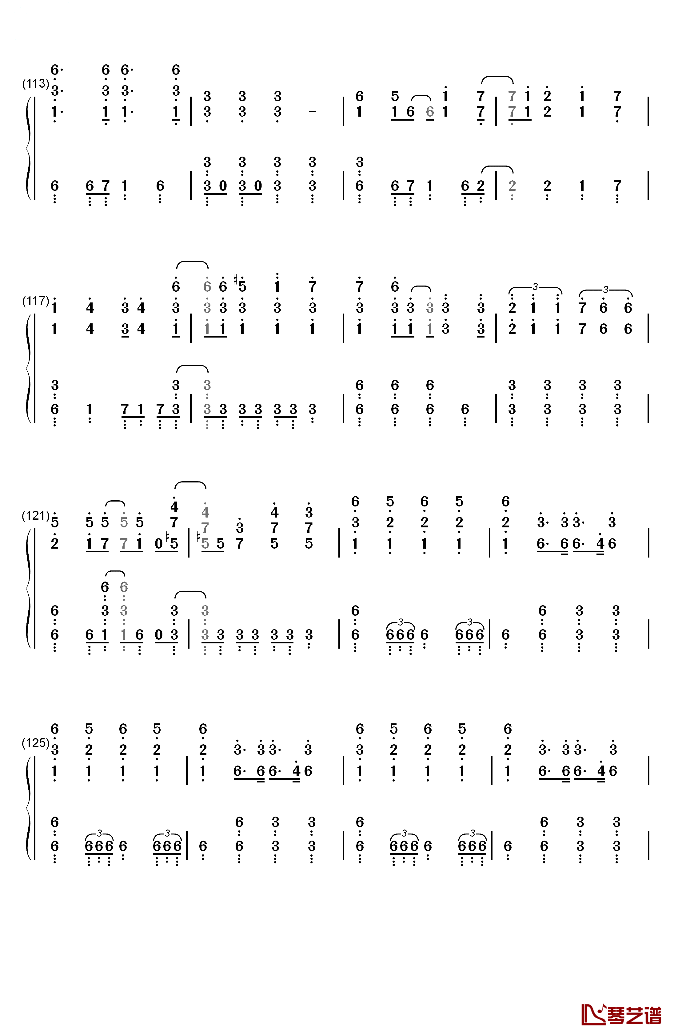 マトリョシカ钢琴简谱-数字双手-触手猴8