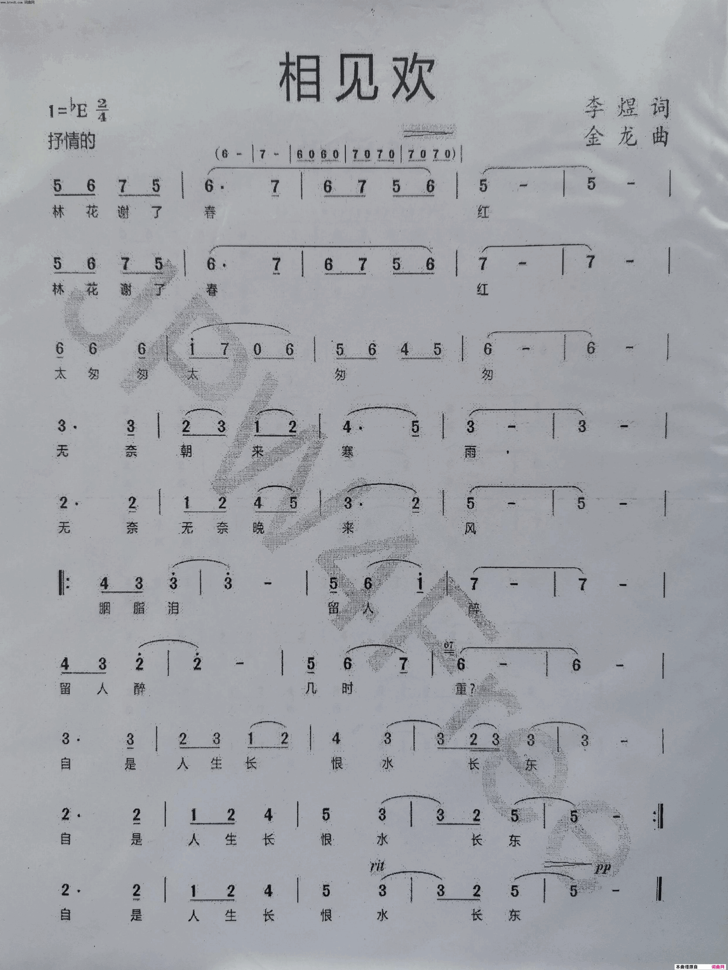 相见欢简谱1