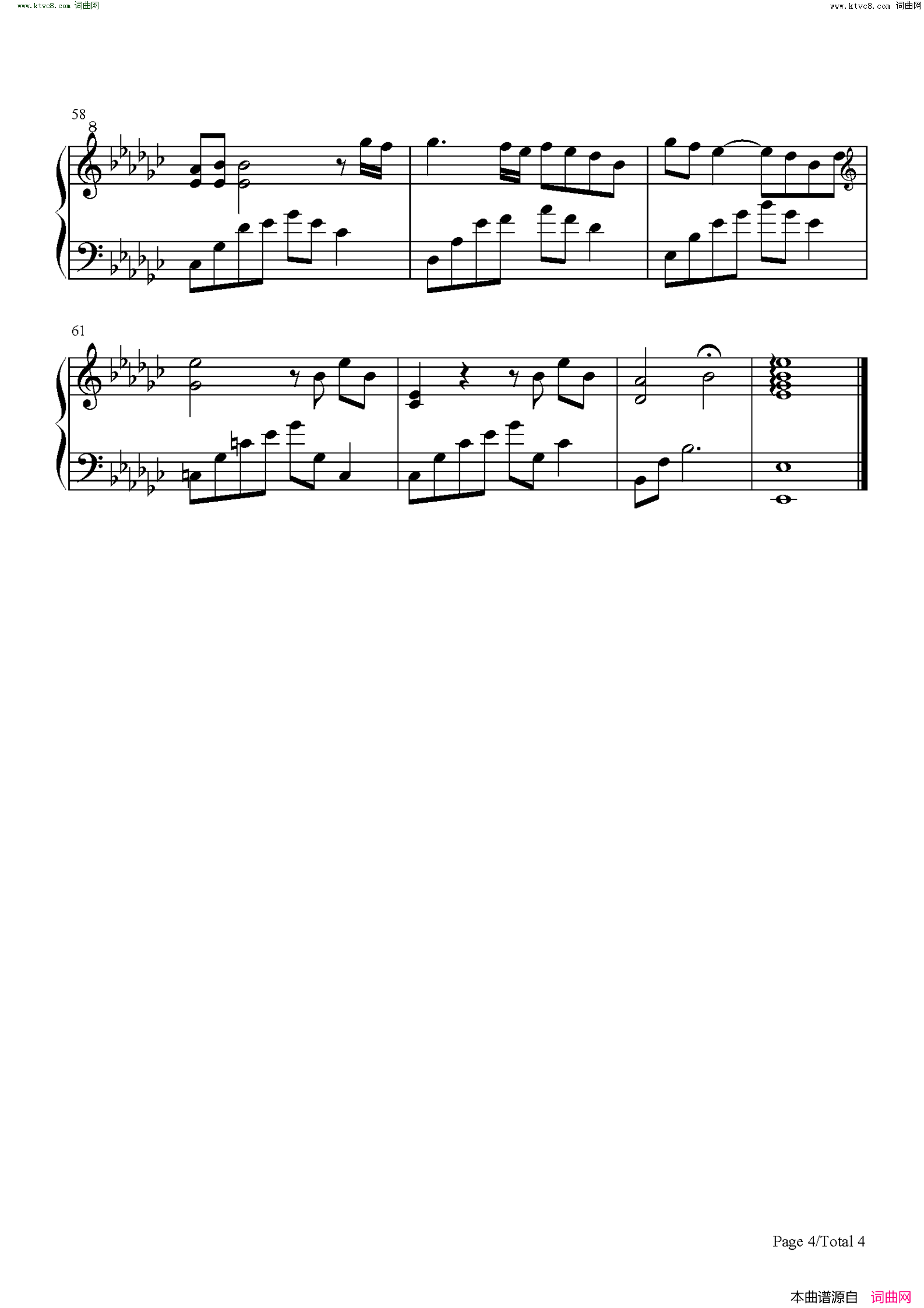 无言的告别夜的钢琴曲Ⅳ简谱1