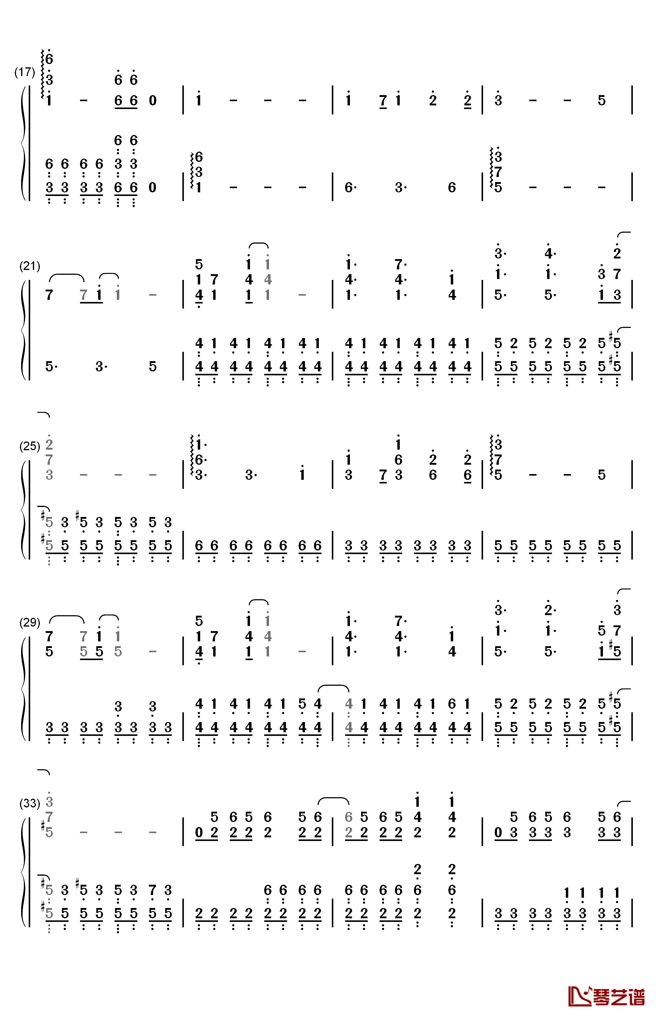 INNOCENCE钢琴简谱-数字双手-蓝井艾露2