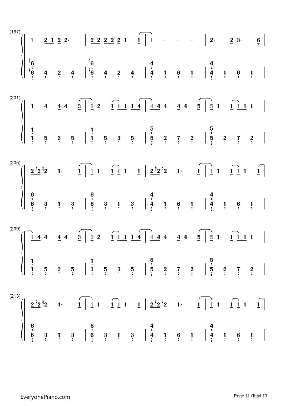 Up and Up钢琴简谱-数字双手-Coldplay11