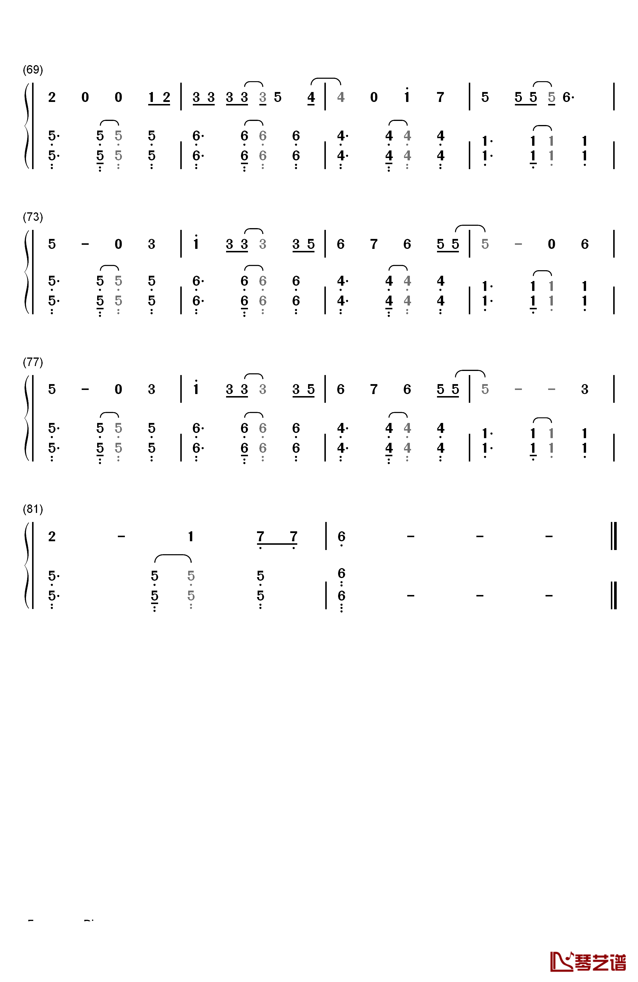 Stay With Me钢琴简谱-数字双手-朴灿烈 Punch4